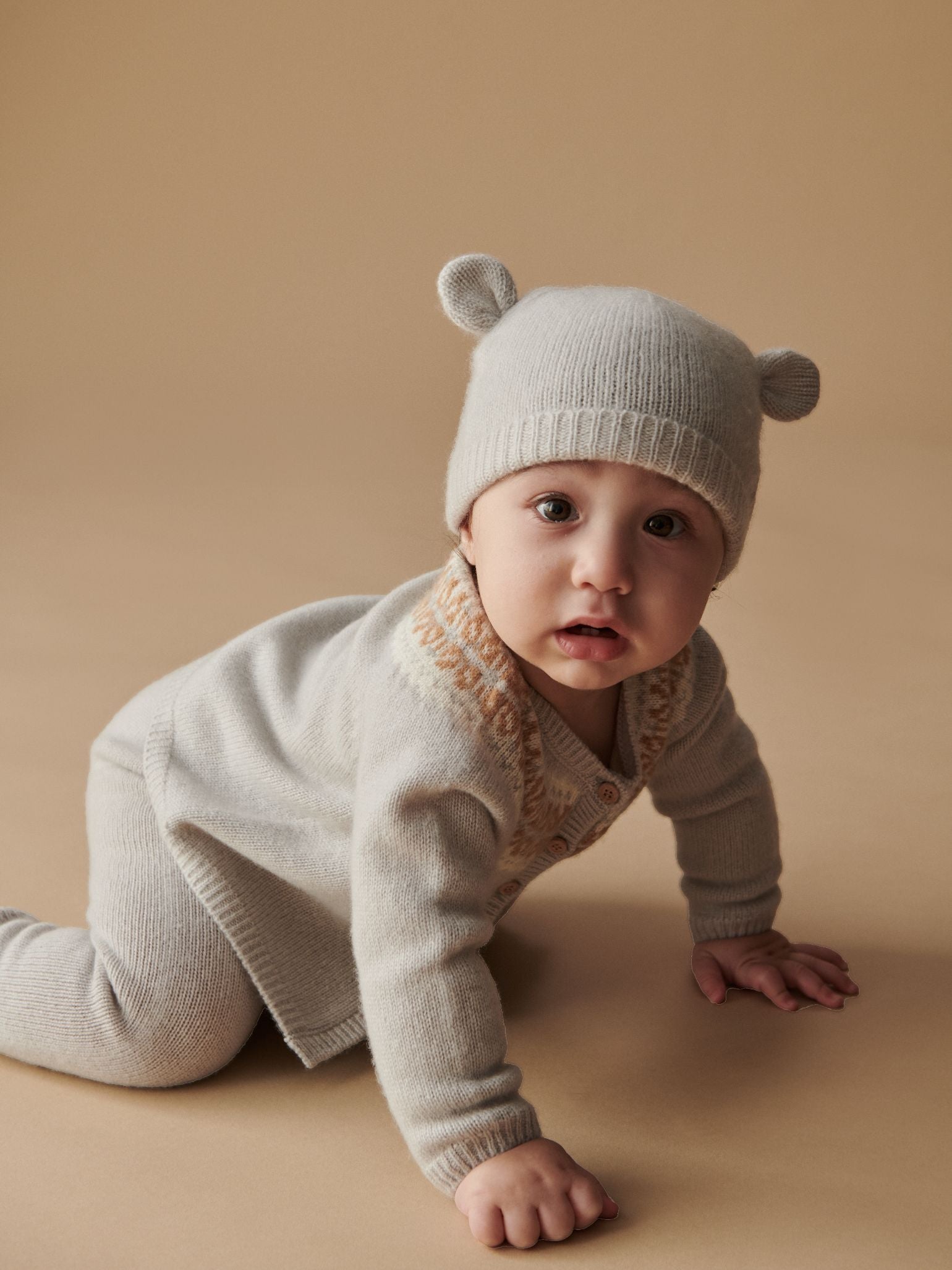Soft Grey Gloria Cashmere Baby Hat