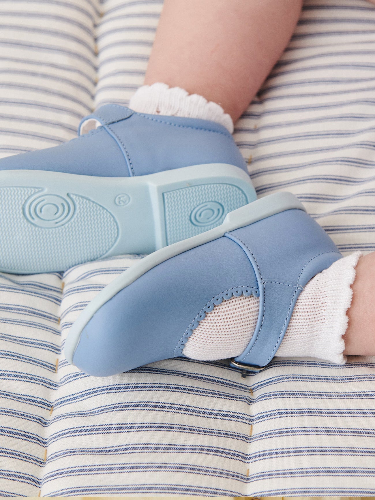 Dusty Blue Leather Toddler Mary Jane Shoes
