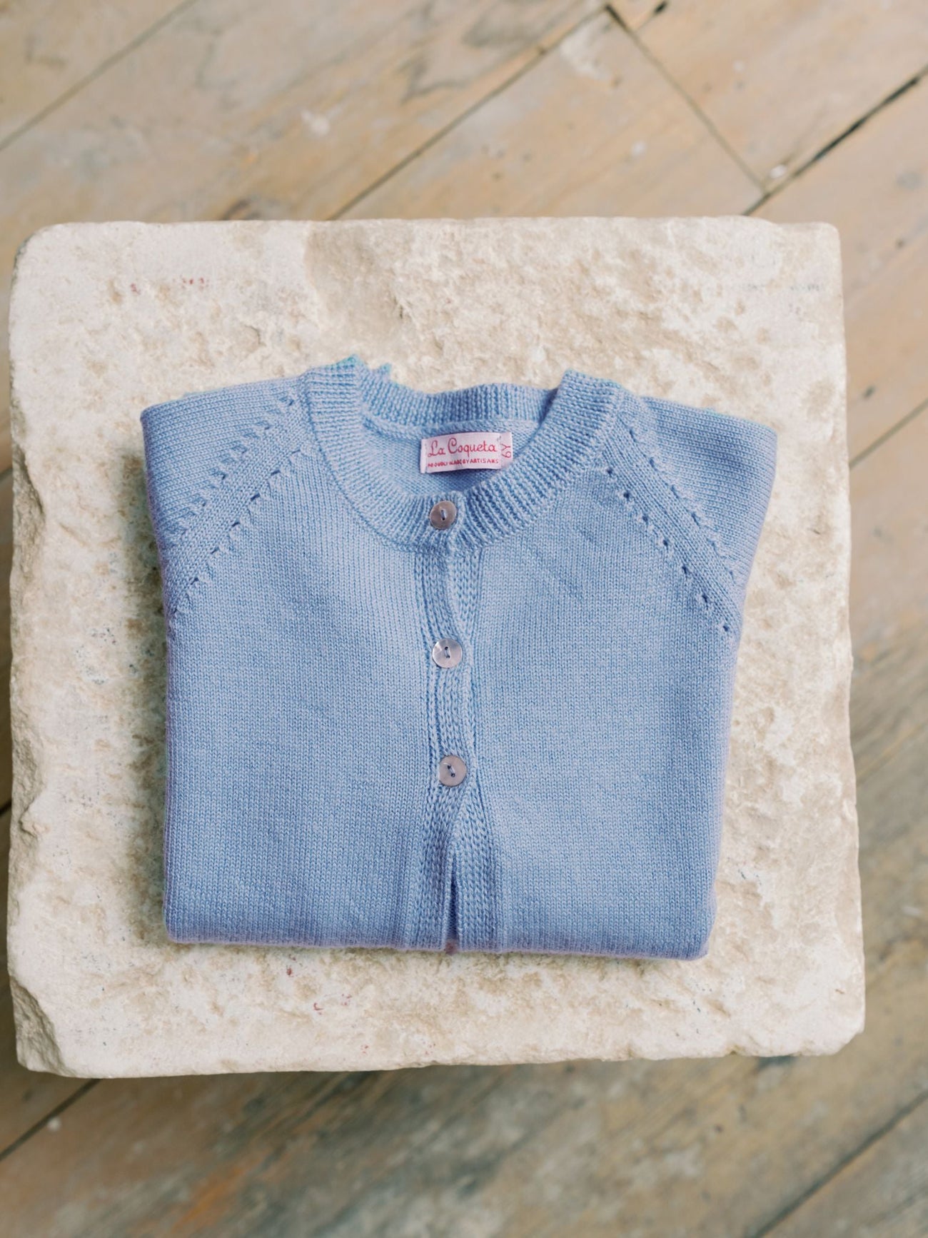 Dusty Blue Alvira Merino Girl Cardigan