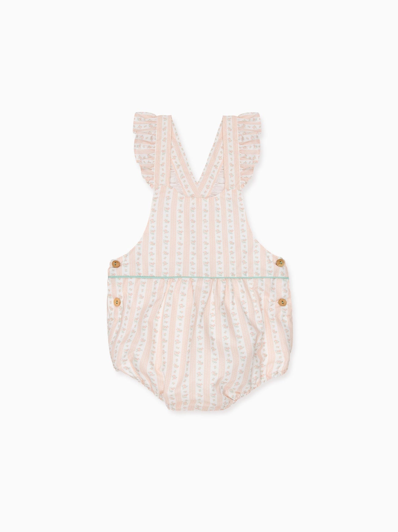 Pink Floral Stripe Ronita Baby Girl Romper Dungarees