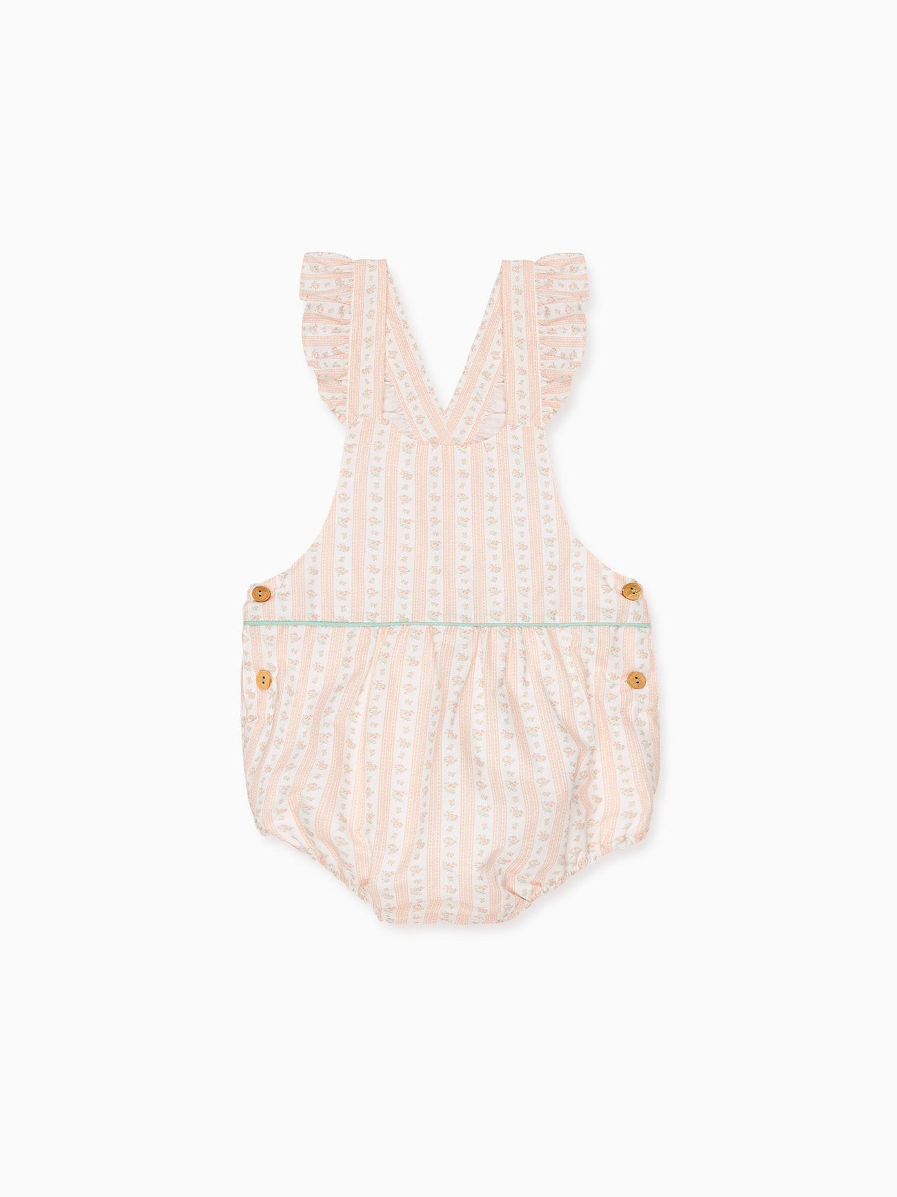 Pink Floral Stripe Ronita Baby Girl Romper Dungarees