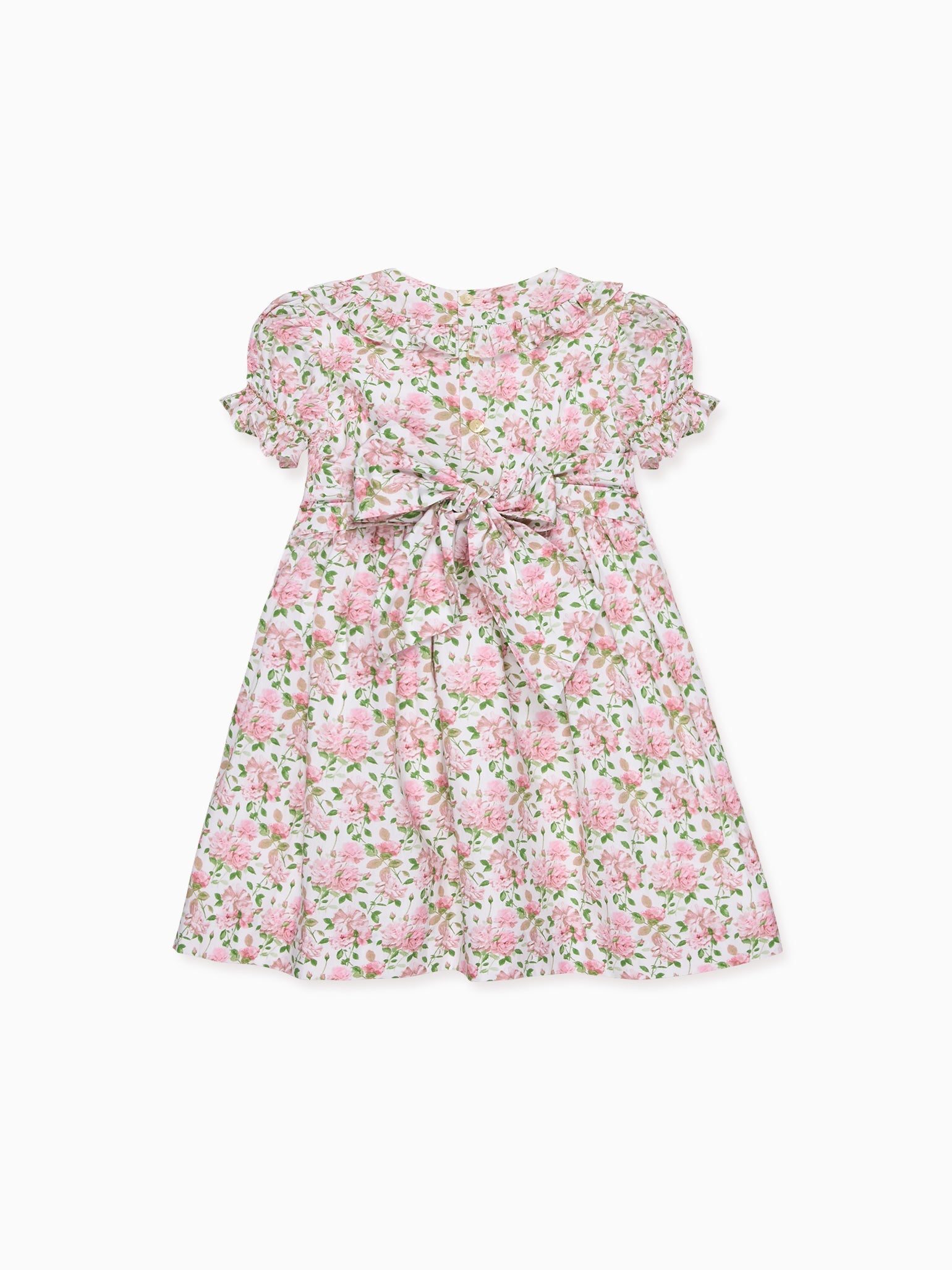 Ivory Floral Silvana Girl Hand-Smocked Dress