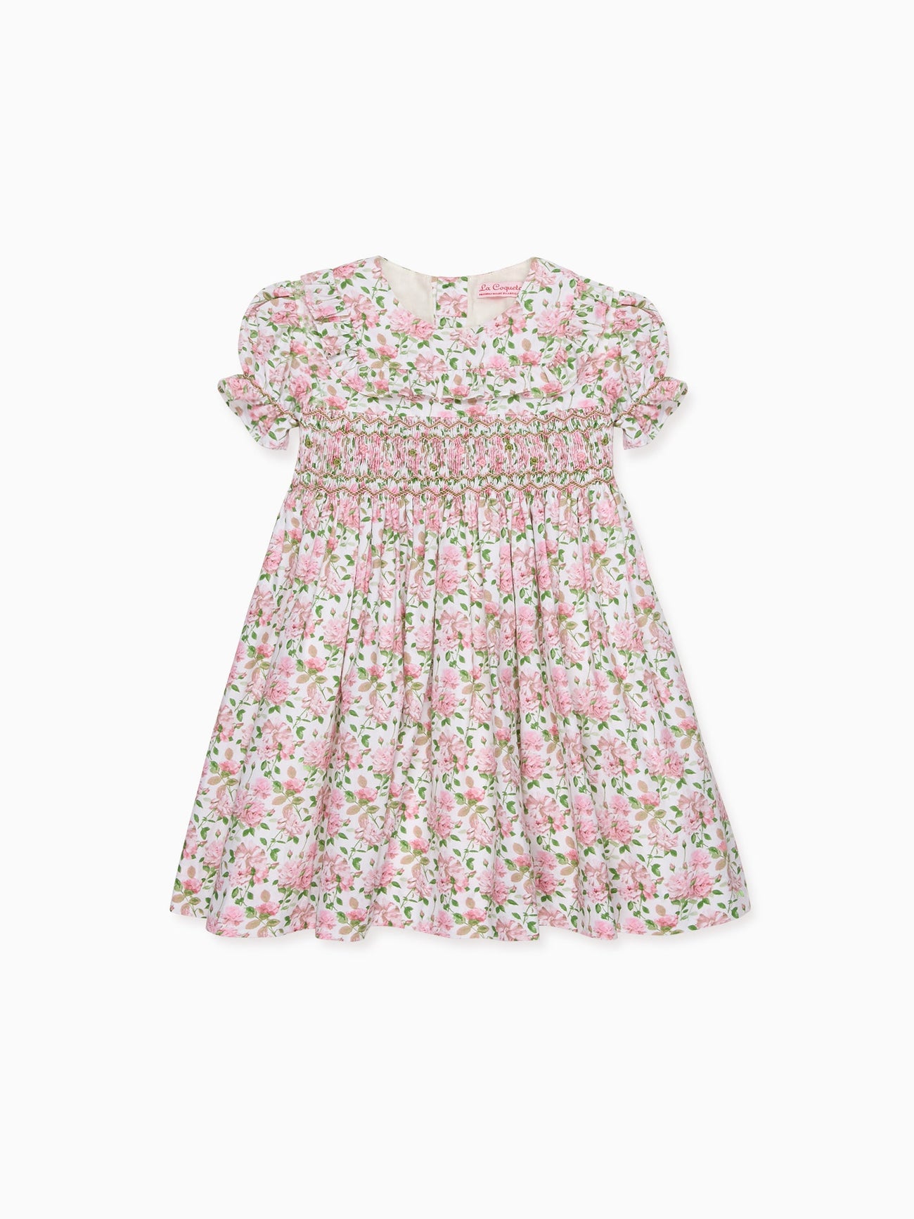 Ivory Floral Silvana Girl Hand-Smocked Dress