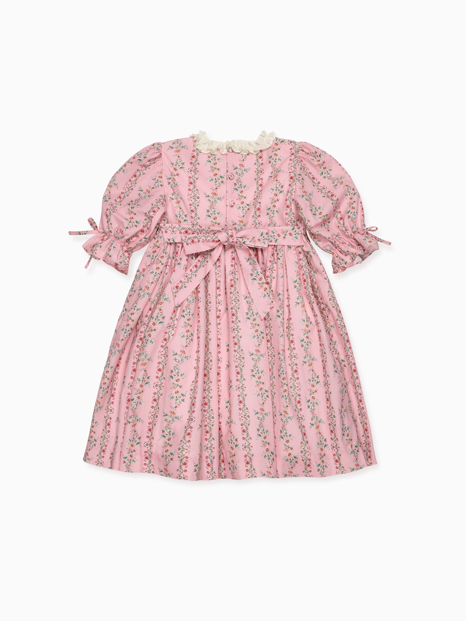 Pink Garland Floral Penelope Girl Hand-Smocked Dress