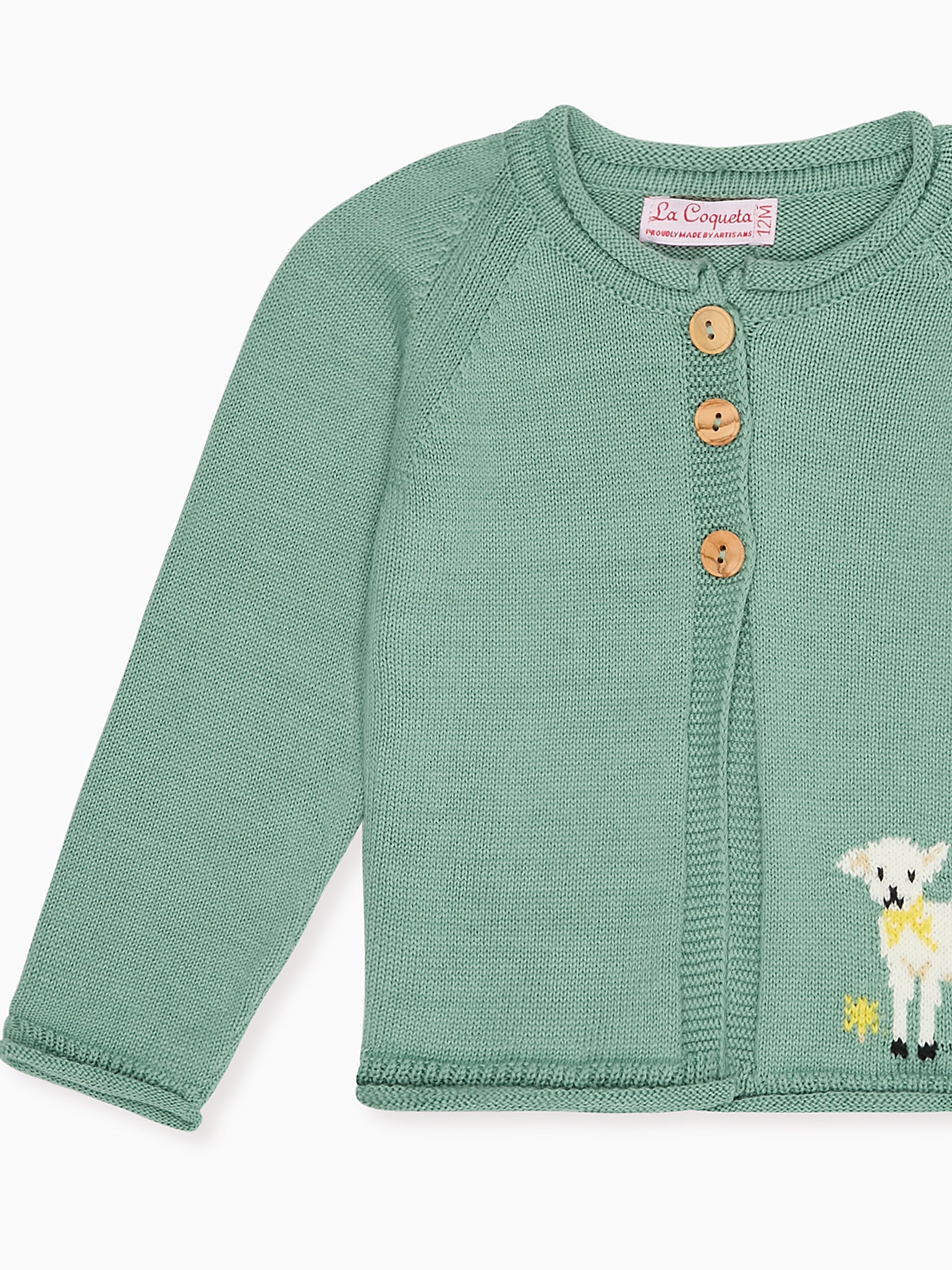 Sage Green Eden Cotton Baby Cardigan