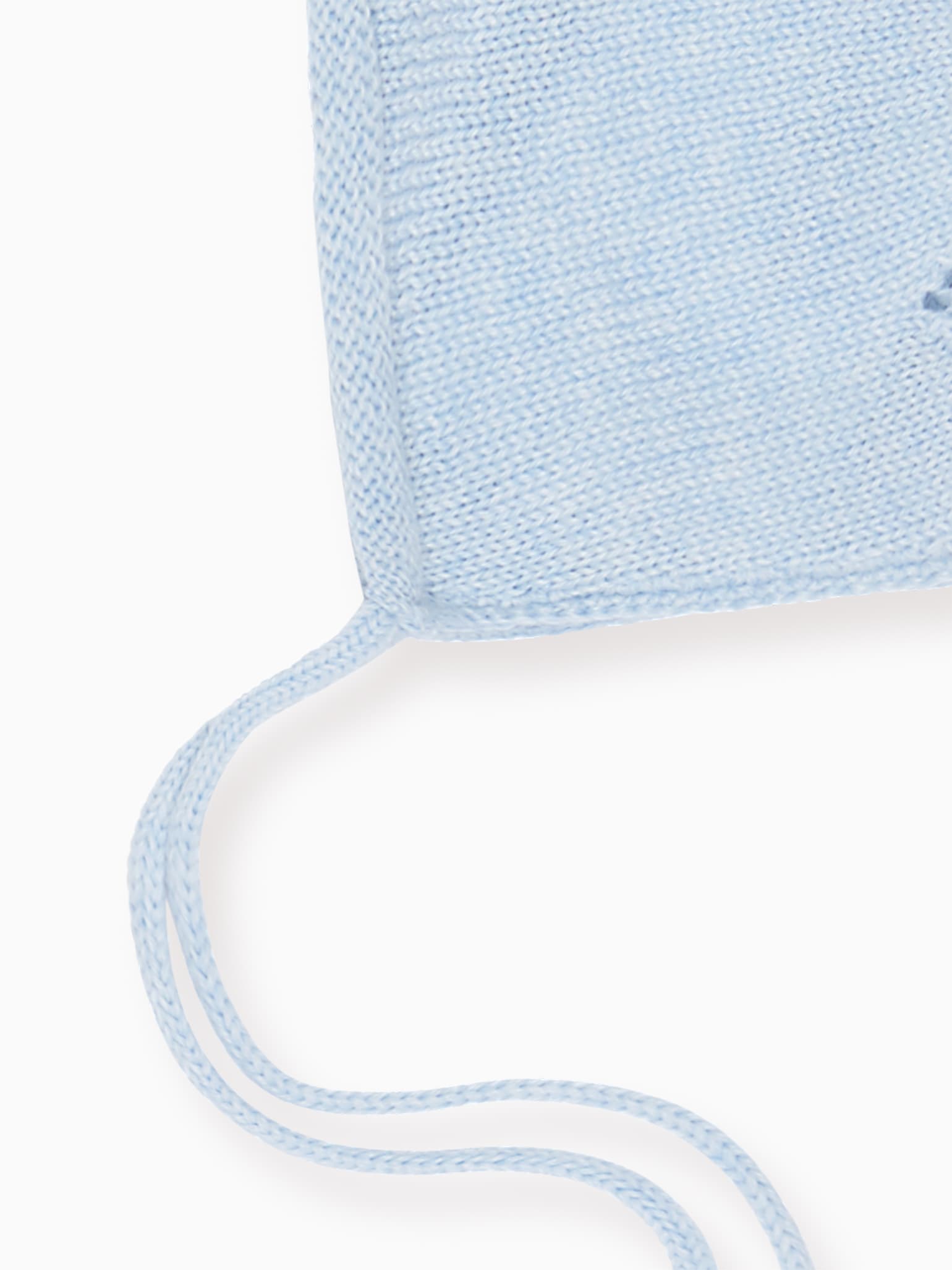Light Blue Eldara Merino Baby Bonnet