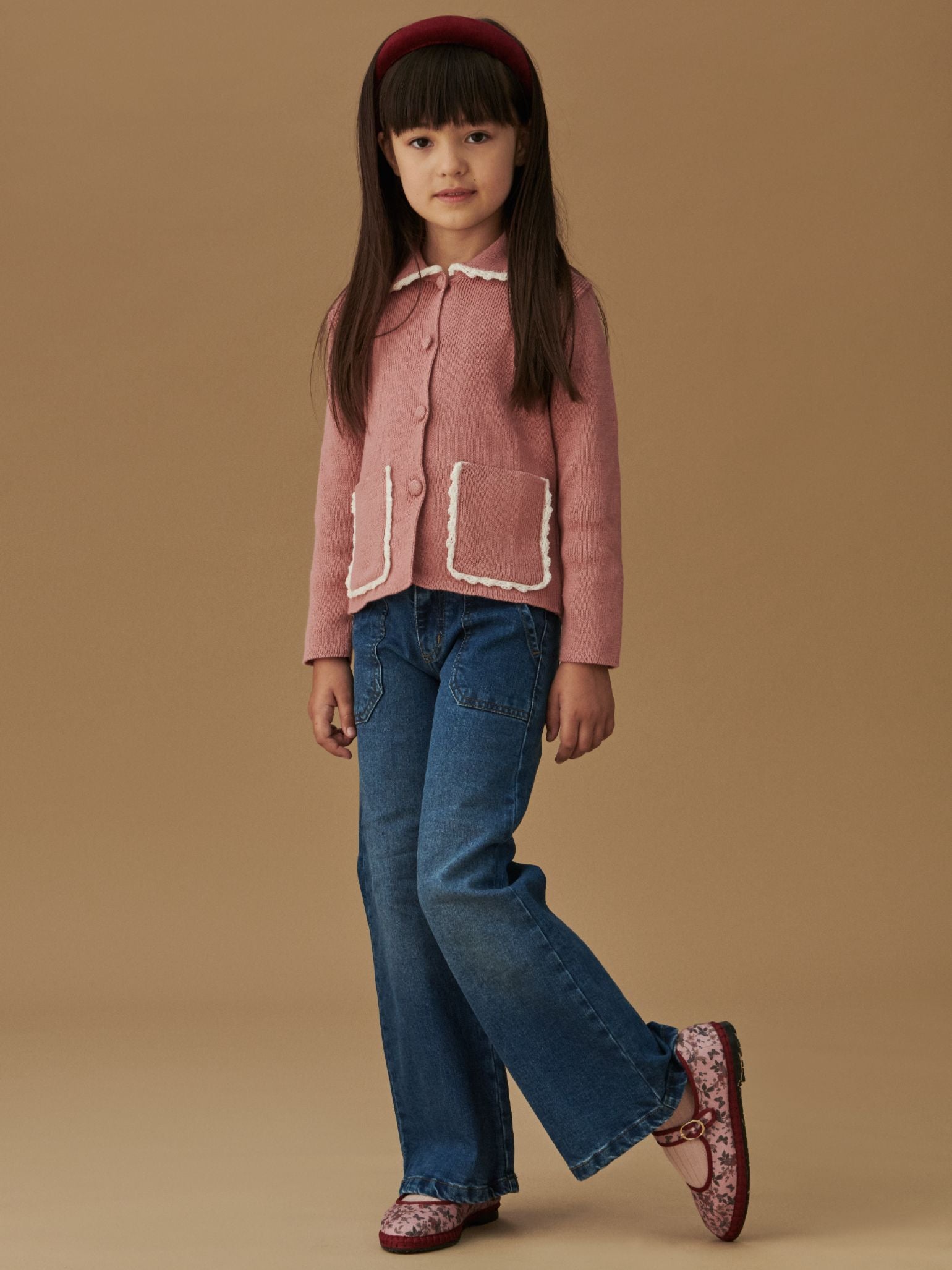 Flabelus x La Coqueta Girl Pink Floral Mary Jane Shoes