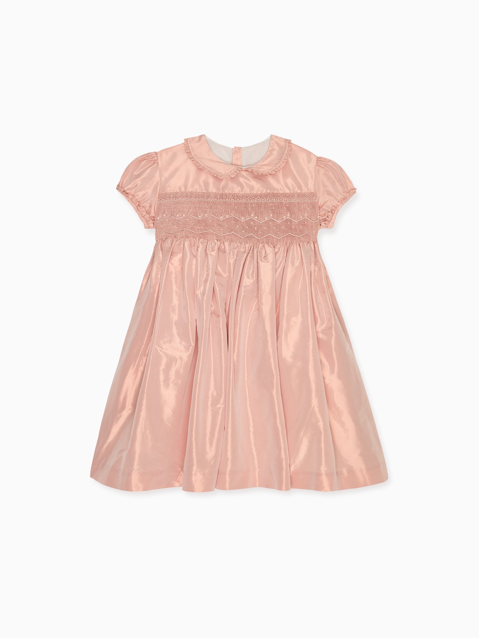 Blush Eleanor Silk Ceremony Girl Hand-Smocked Dress