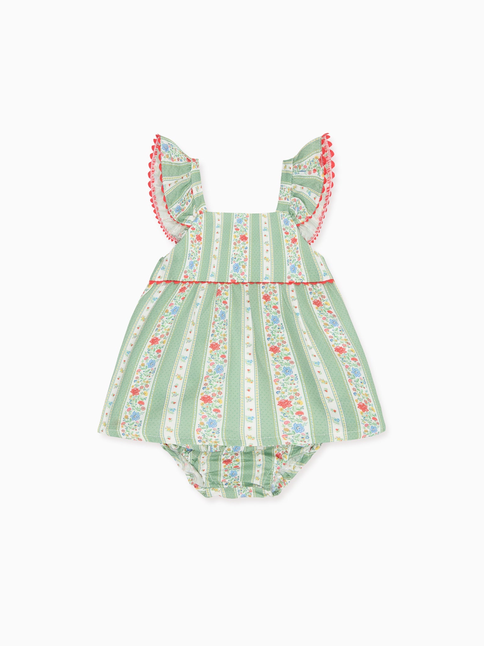 Sage Floral Stripe Elicia Baby Summer Set