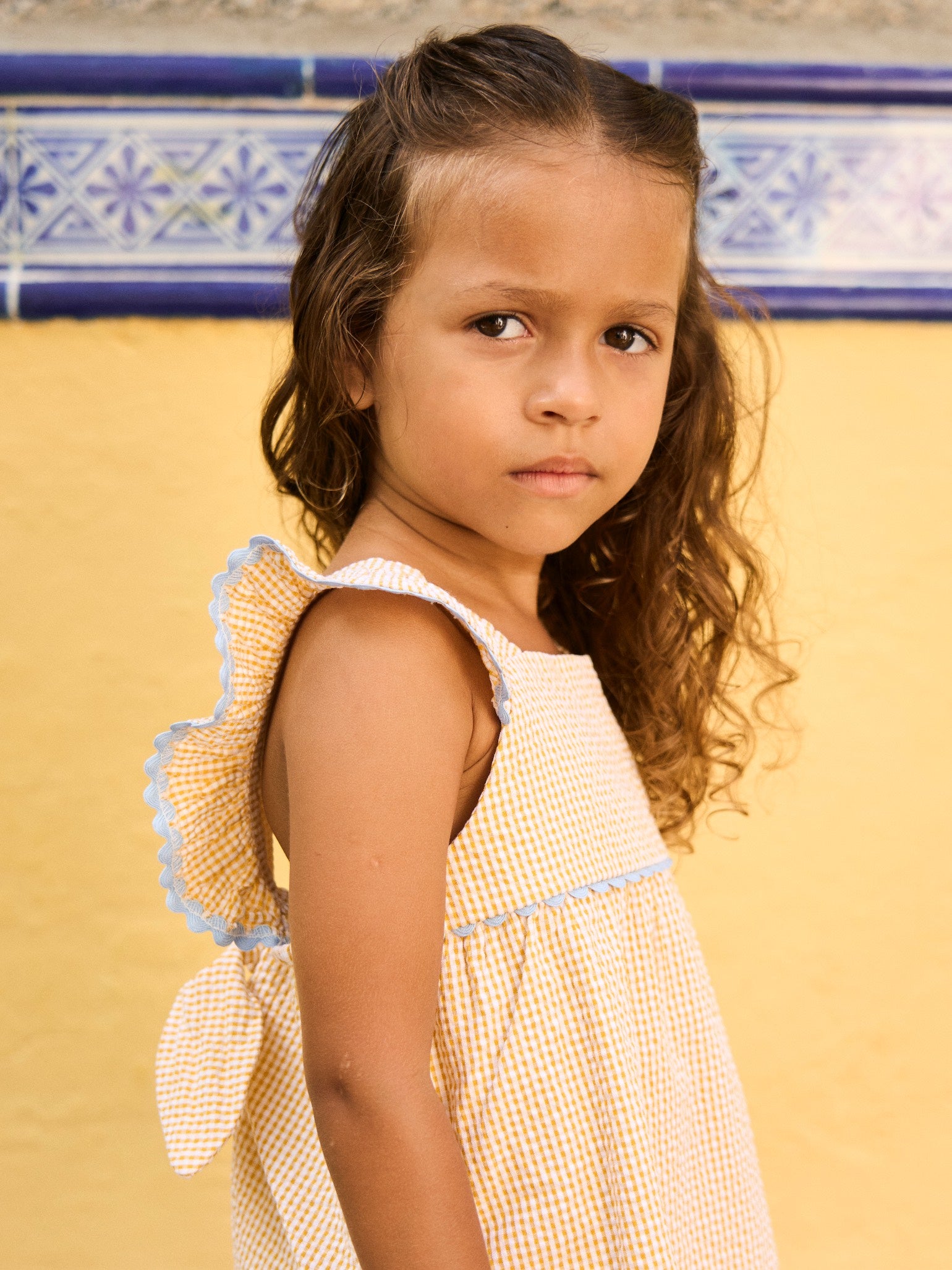 Yellow Gingham Elicia Baby Girl Summer Set