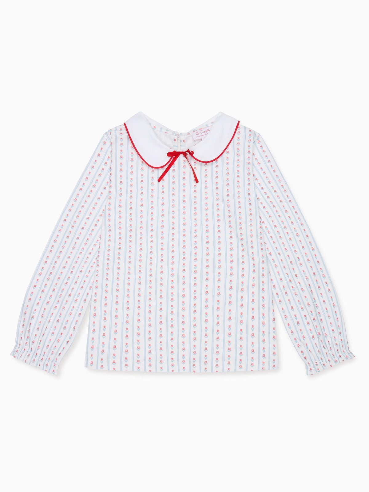 Blue Stripe Elisia Long Sleeve Girl Top