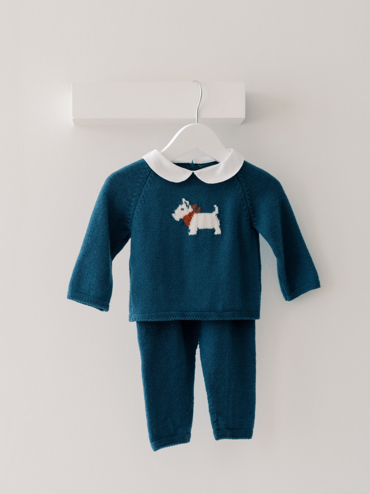 Petrol Blue Ellis Merino Baby Knitted Set
