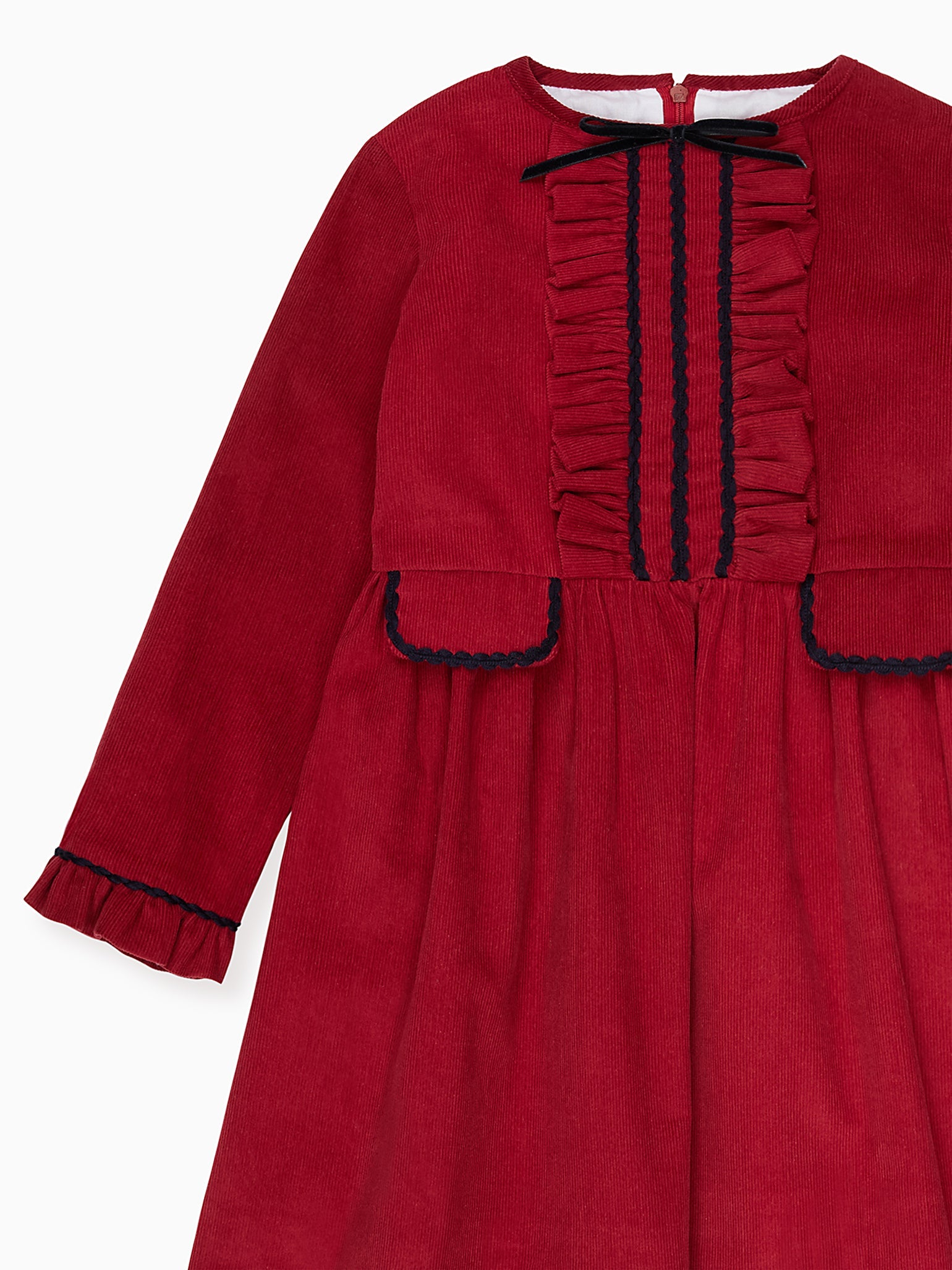 Burgundy Elvira Corduroy Girl Dress