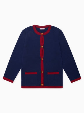 Navy Esai Merino Boy Cardigan