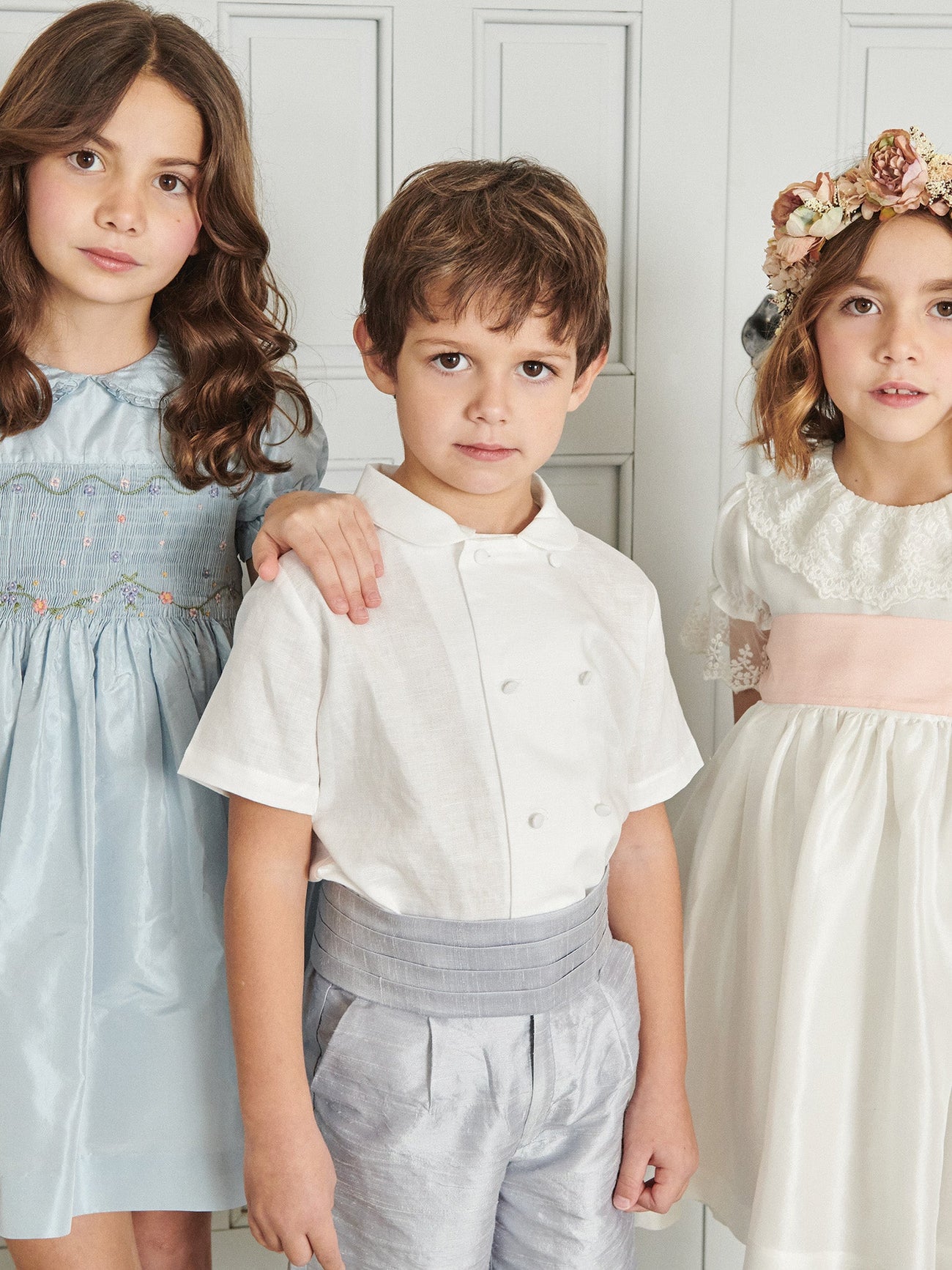 White Toni Ceremony Short Sleeve Boy Shirt