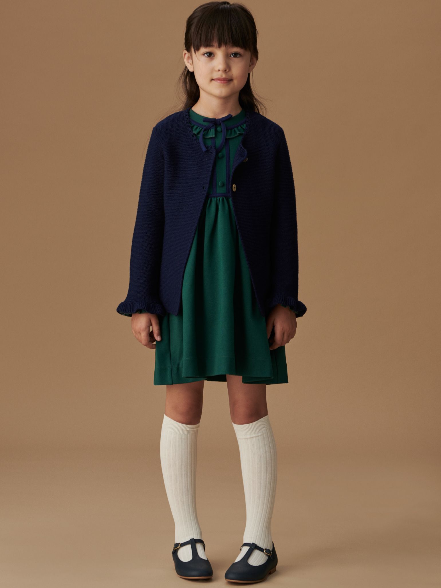 Navy Risa Merino Girl Cardigan