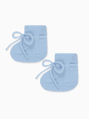 Blue Evita Cashmere Baby Booties