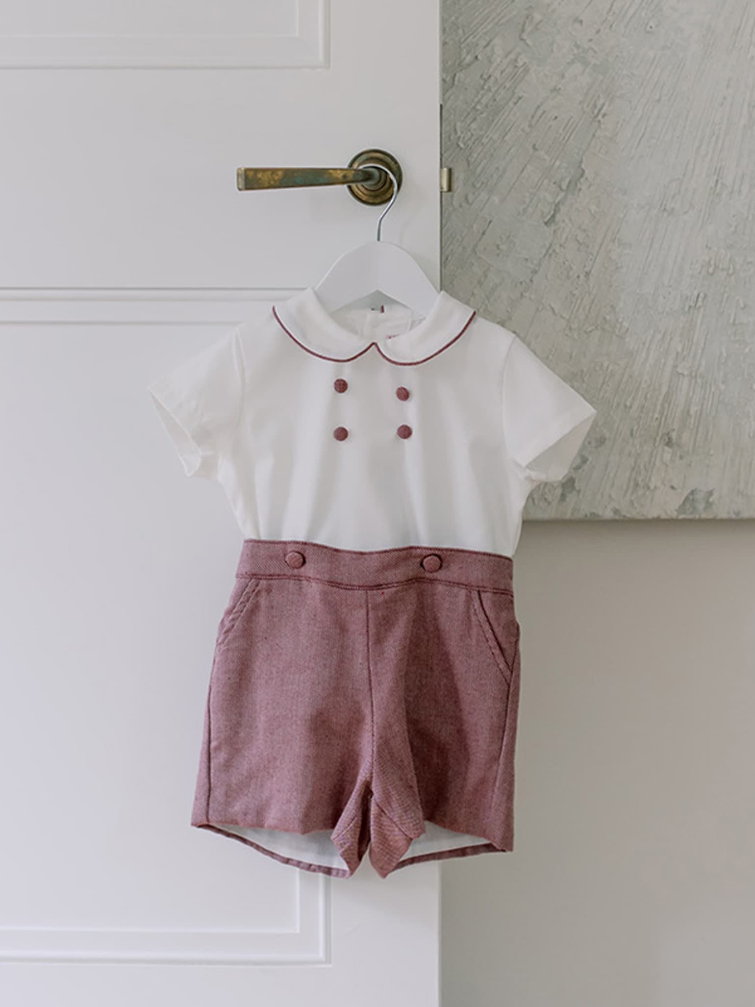 Burgundy Fantino Baby Boy Set
