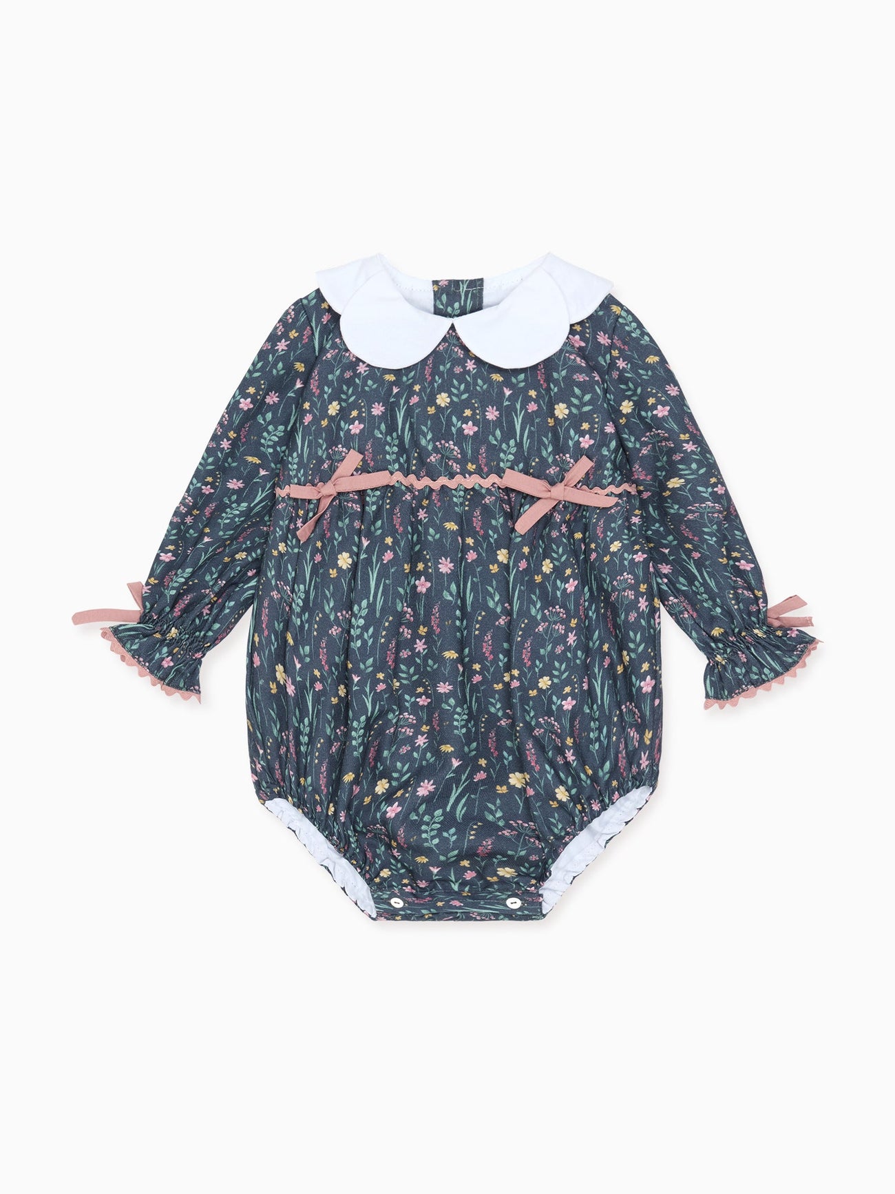 Navy Floral Felicita Baby Girl Romper