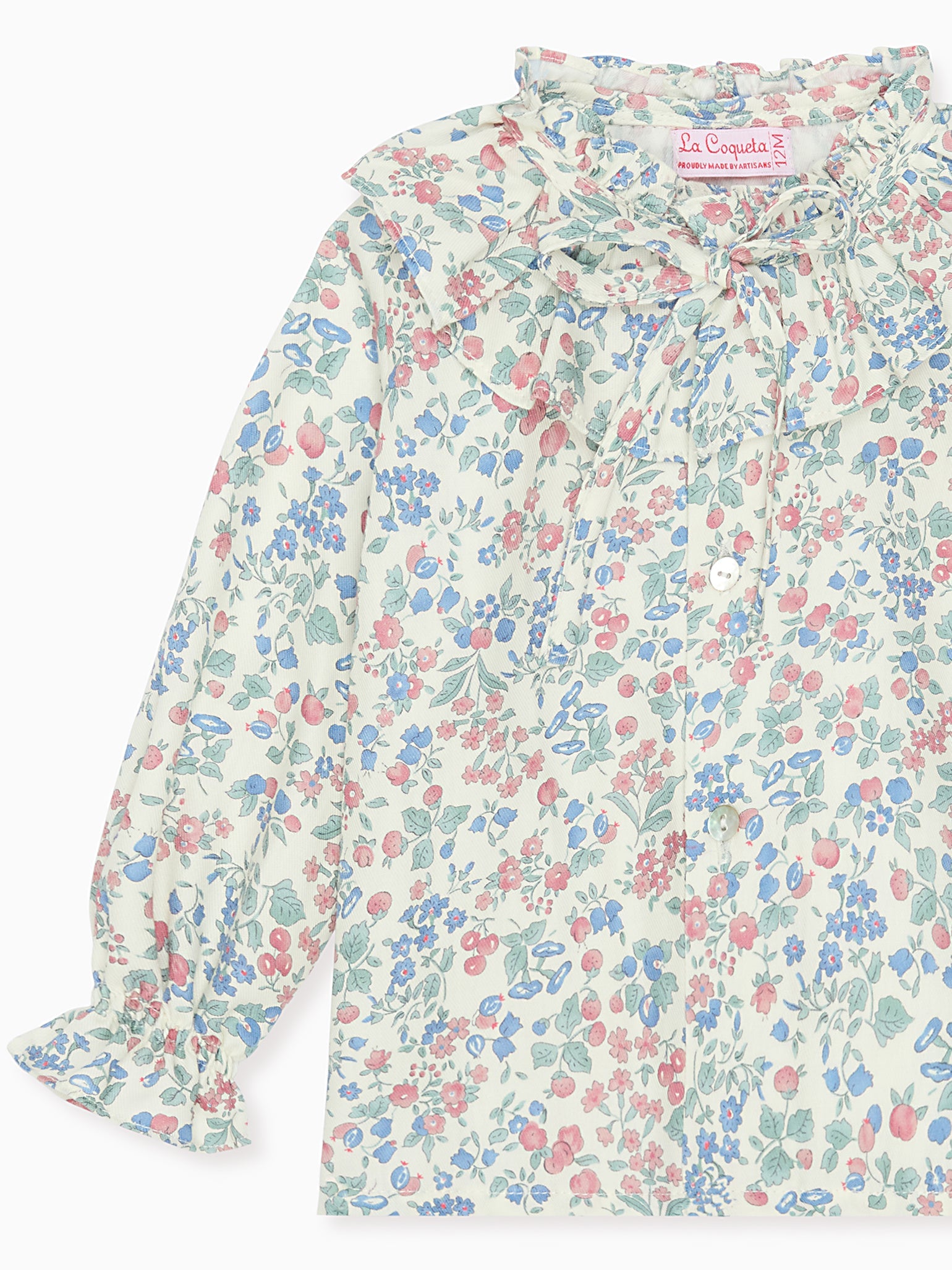 Cherry Floral Felixa Long Sleeve Baby Girl Shirt