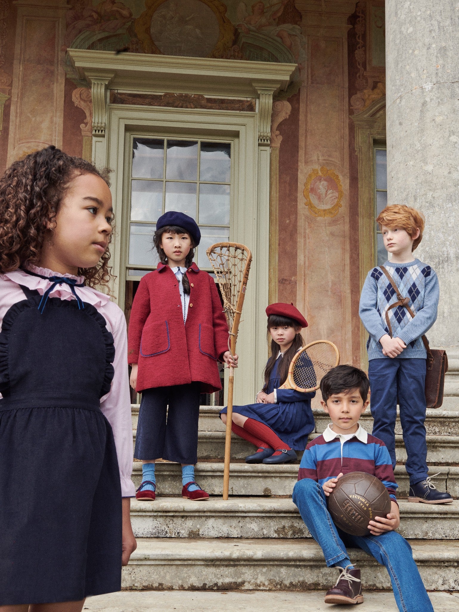 Navy Alexa Corduroy Girl Pinafore Skirt