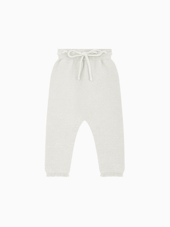Ivory Fino Cotton Baby Knitted Trousers