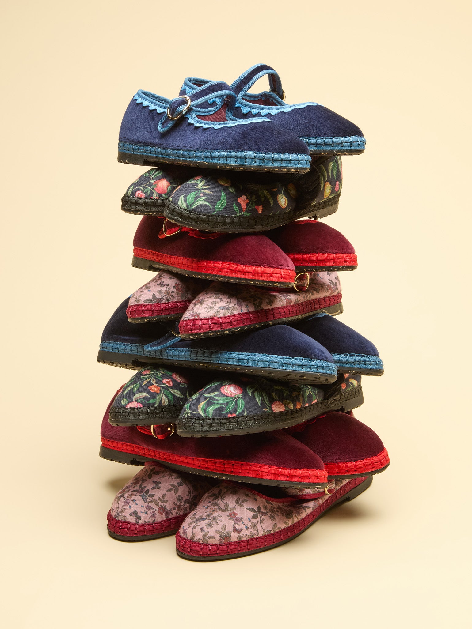 Flabelus x La Coqueta Girl Light Blue Velvet Mary Jane Shoes