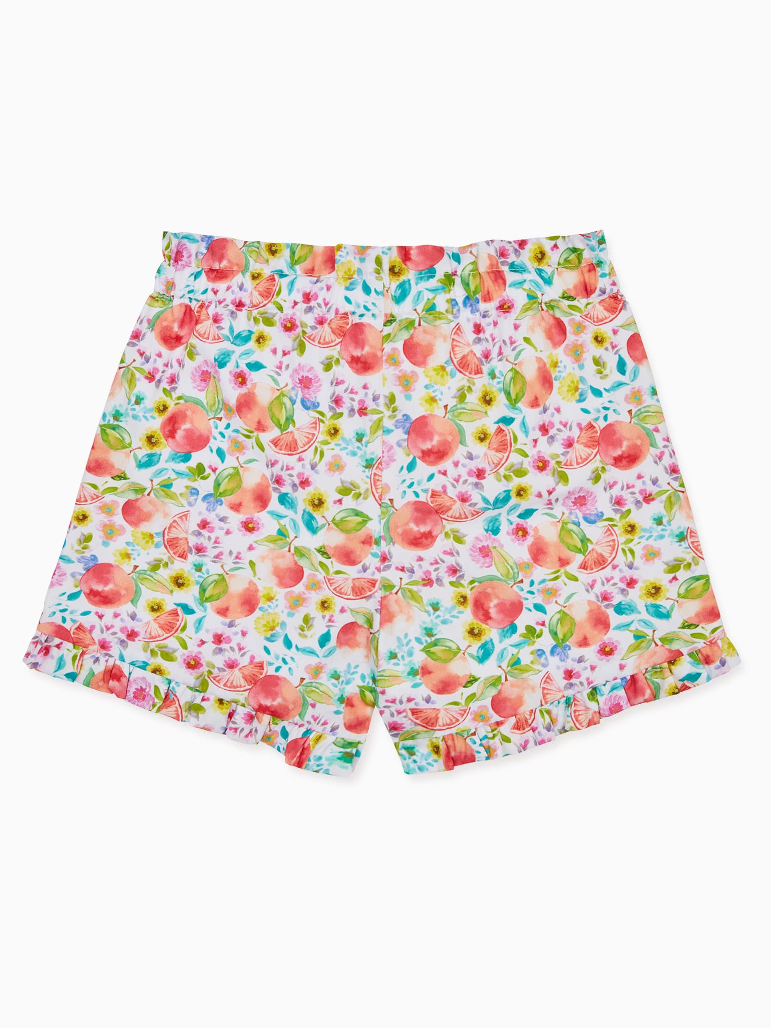 Orange Floral Flores Girl Cotton Shorts