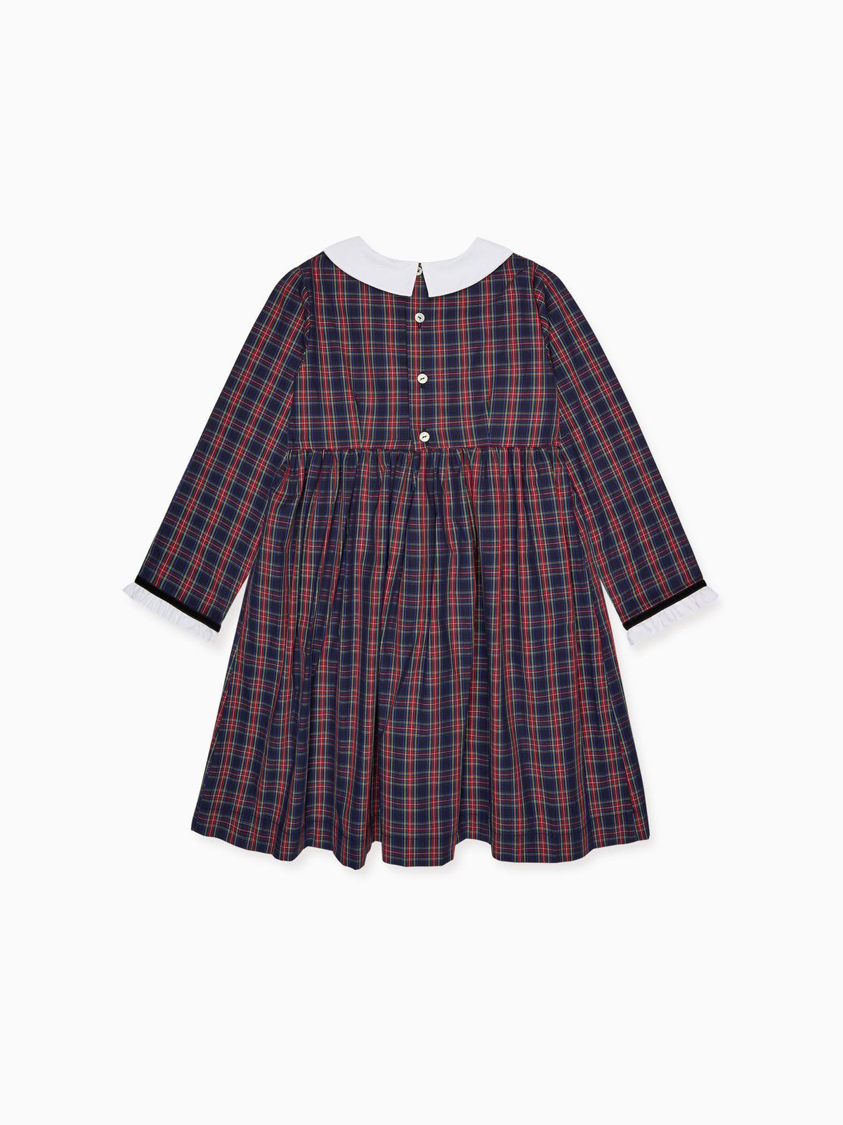 Navy Tartan Florinda Girl Empire Dress