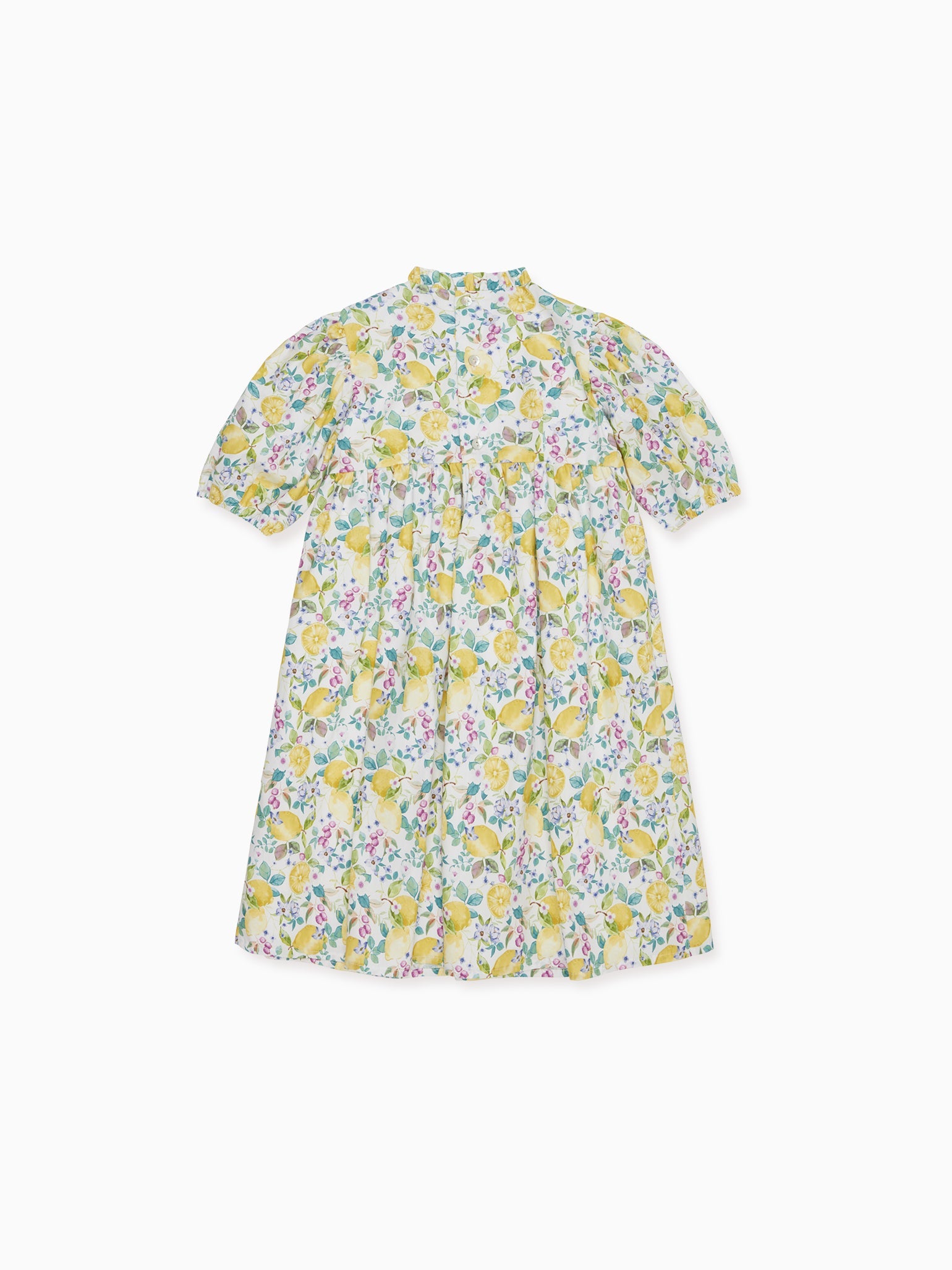 Yellow Lemons Florita Girl Smock Dress