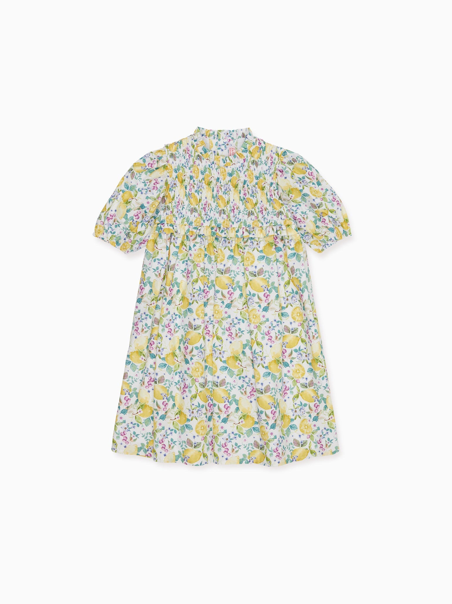 Yellow Lemons Florita Girl Smock Dress