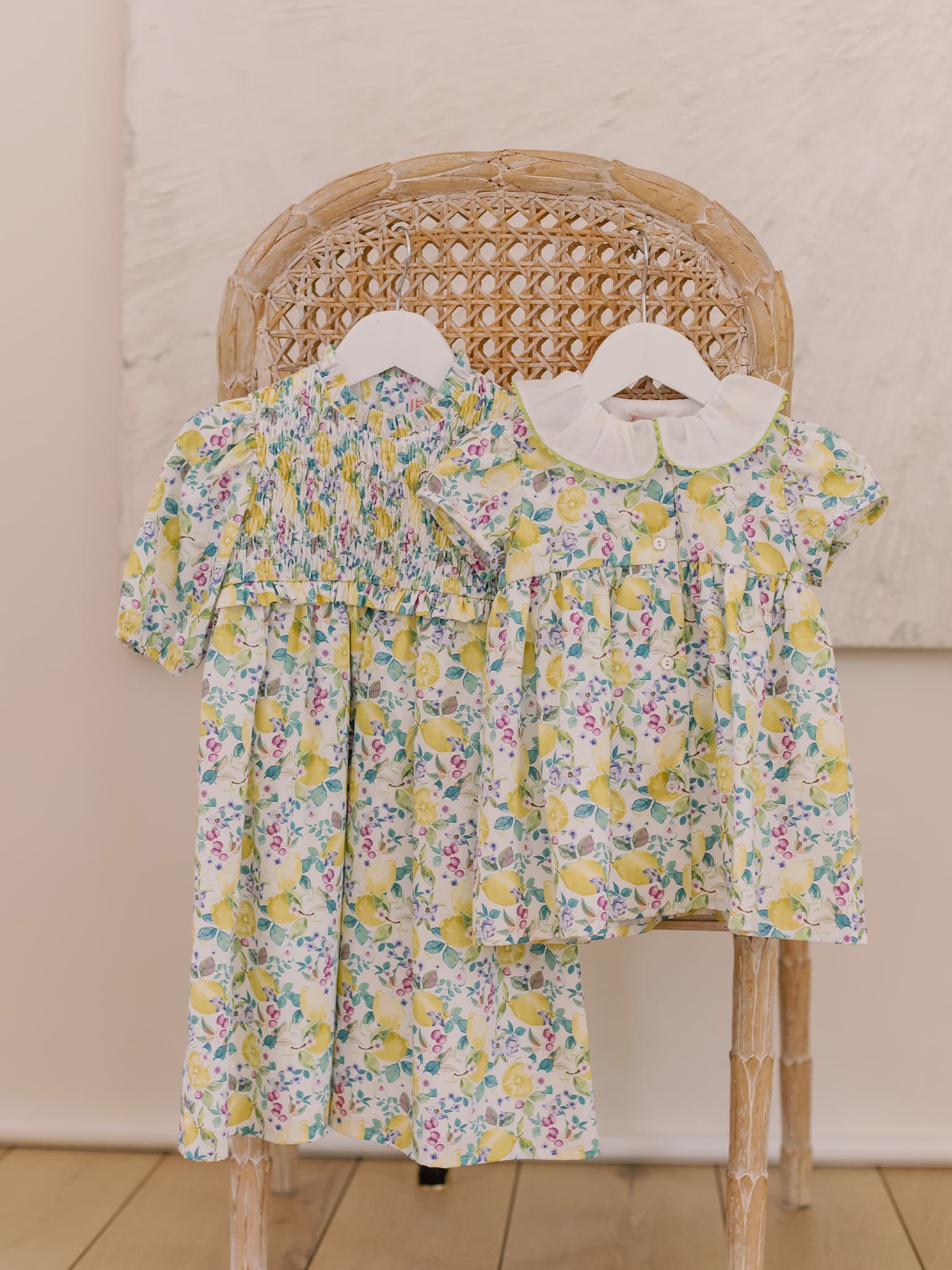 Yellow Lemons Florita Girl Smock Dress