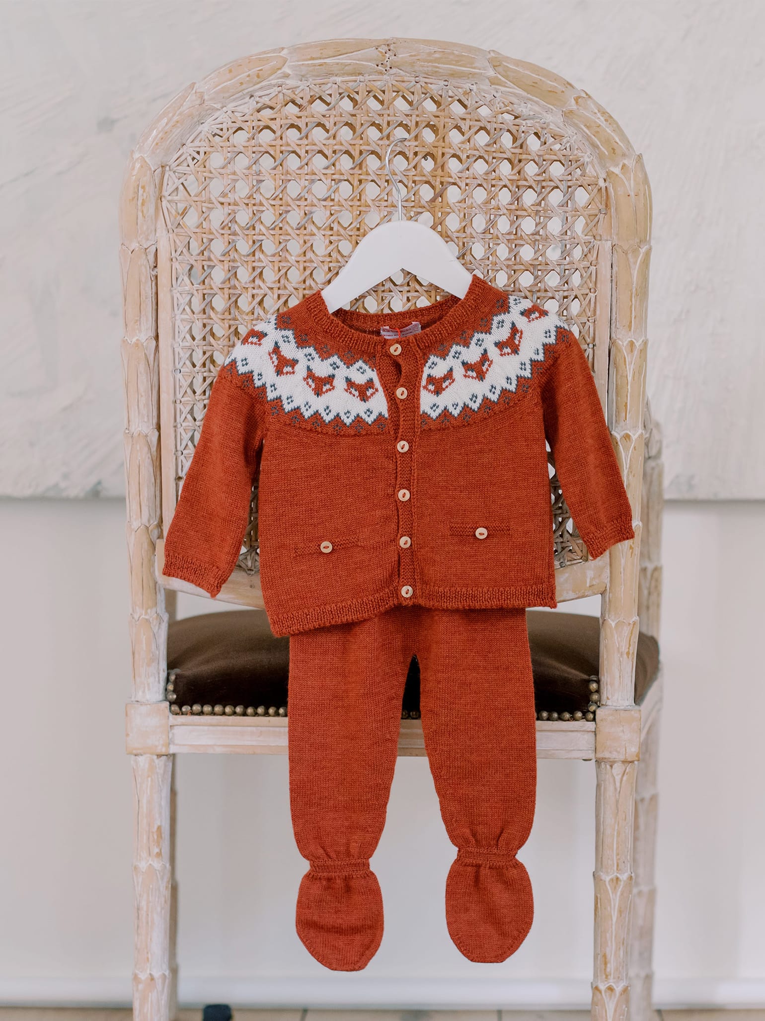 Terracotta Fonda Intarsia Merino Baby Set