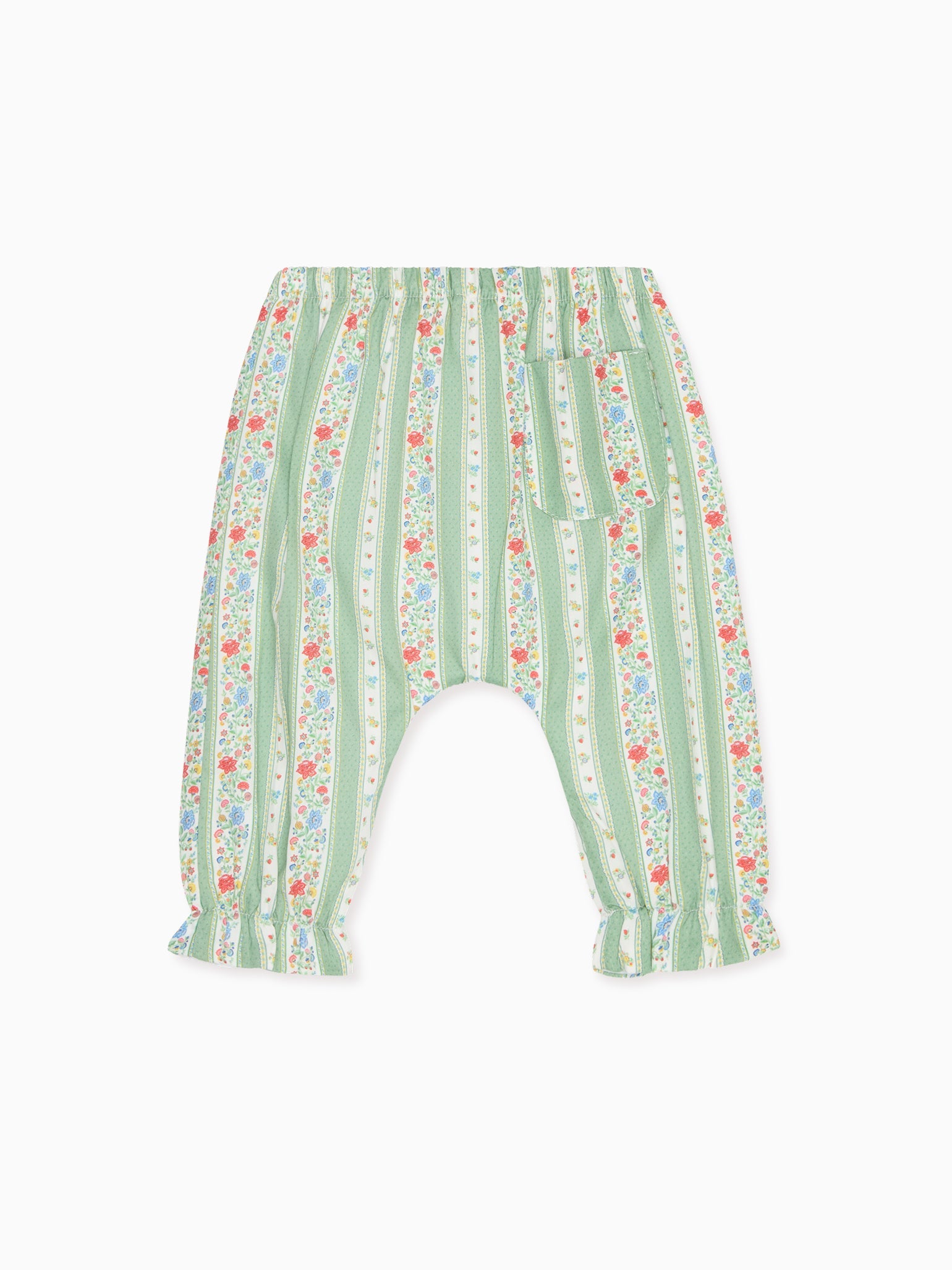 Sage Floral Stripe Forna Baby Girl Trousers