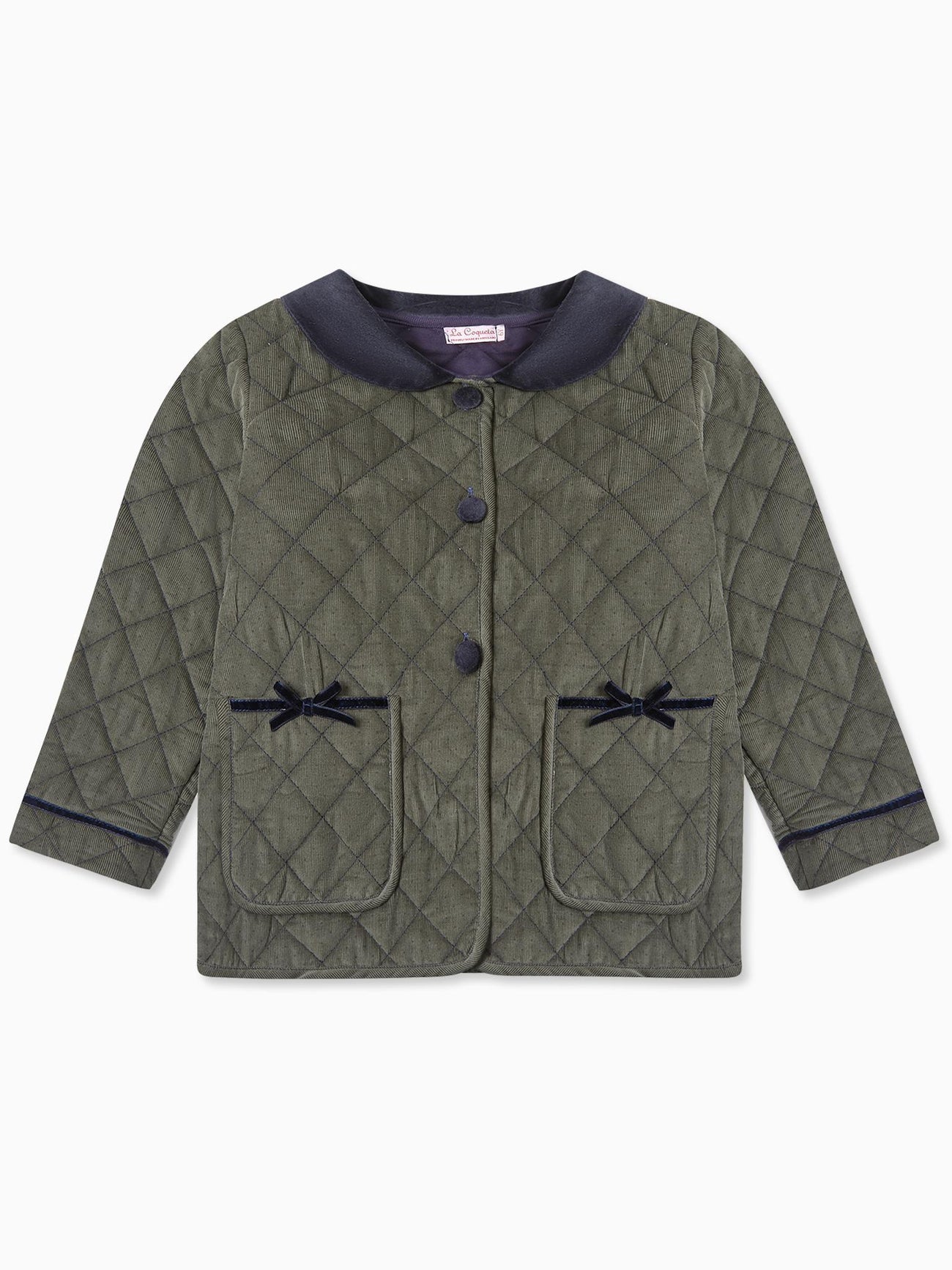Olive Polka Dot Gabriella Girl Jacket