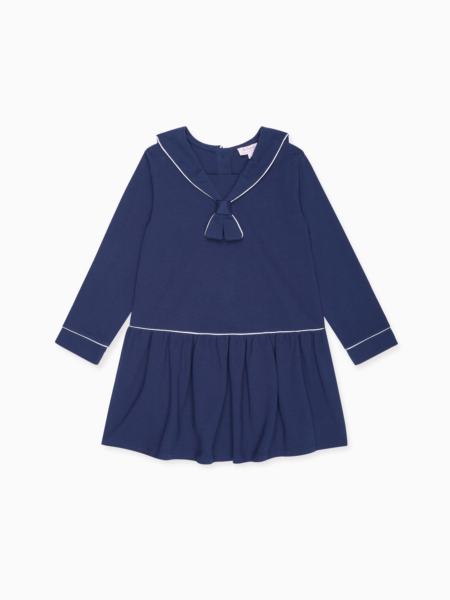 Navy Genevieve Girl Drop Waist Dress