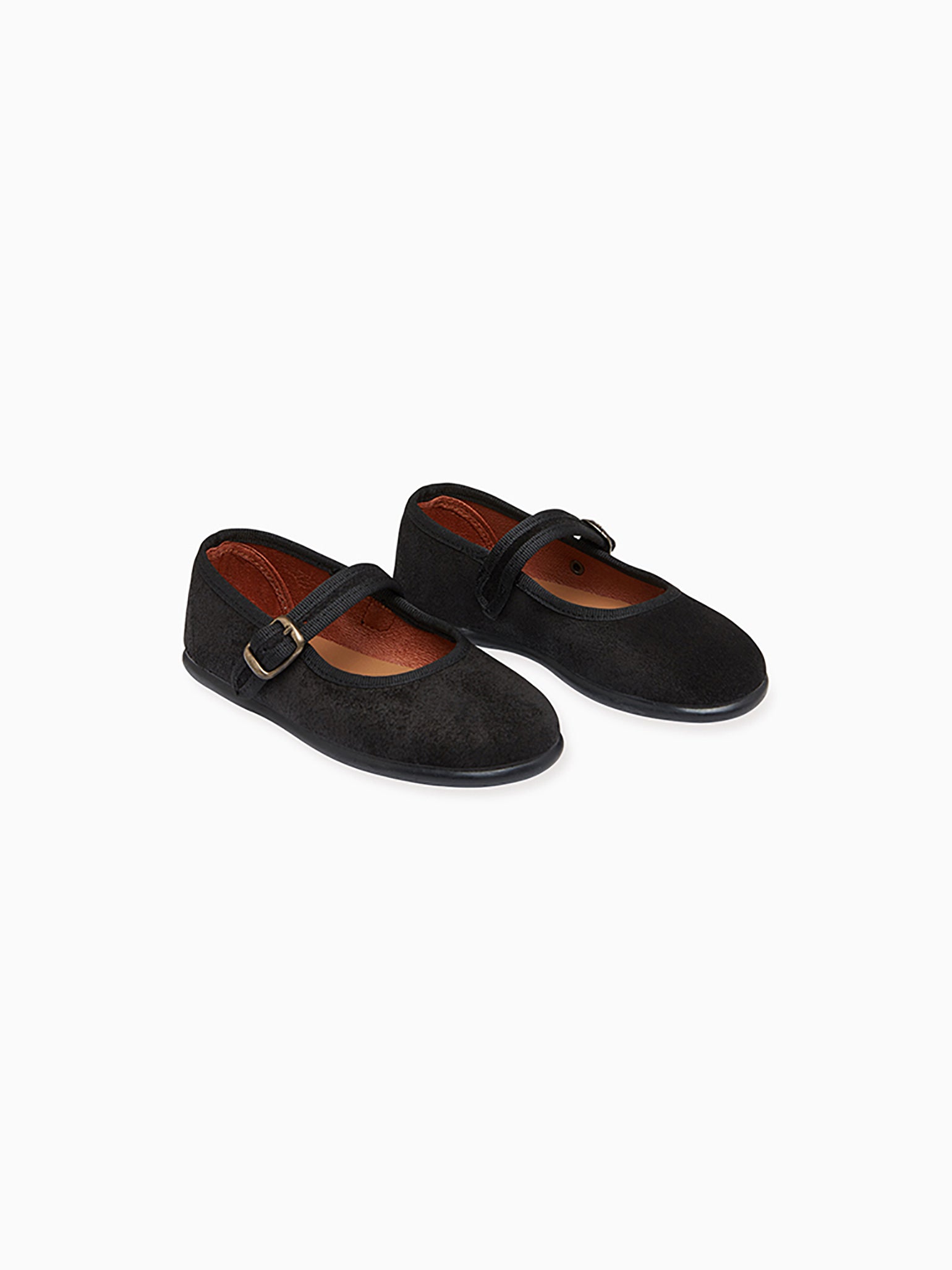 Black Suede Girl Mary Jane Shoes