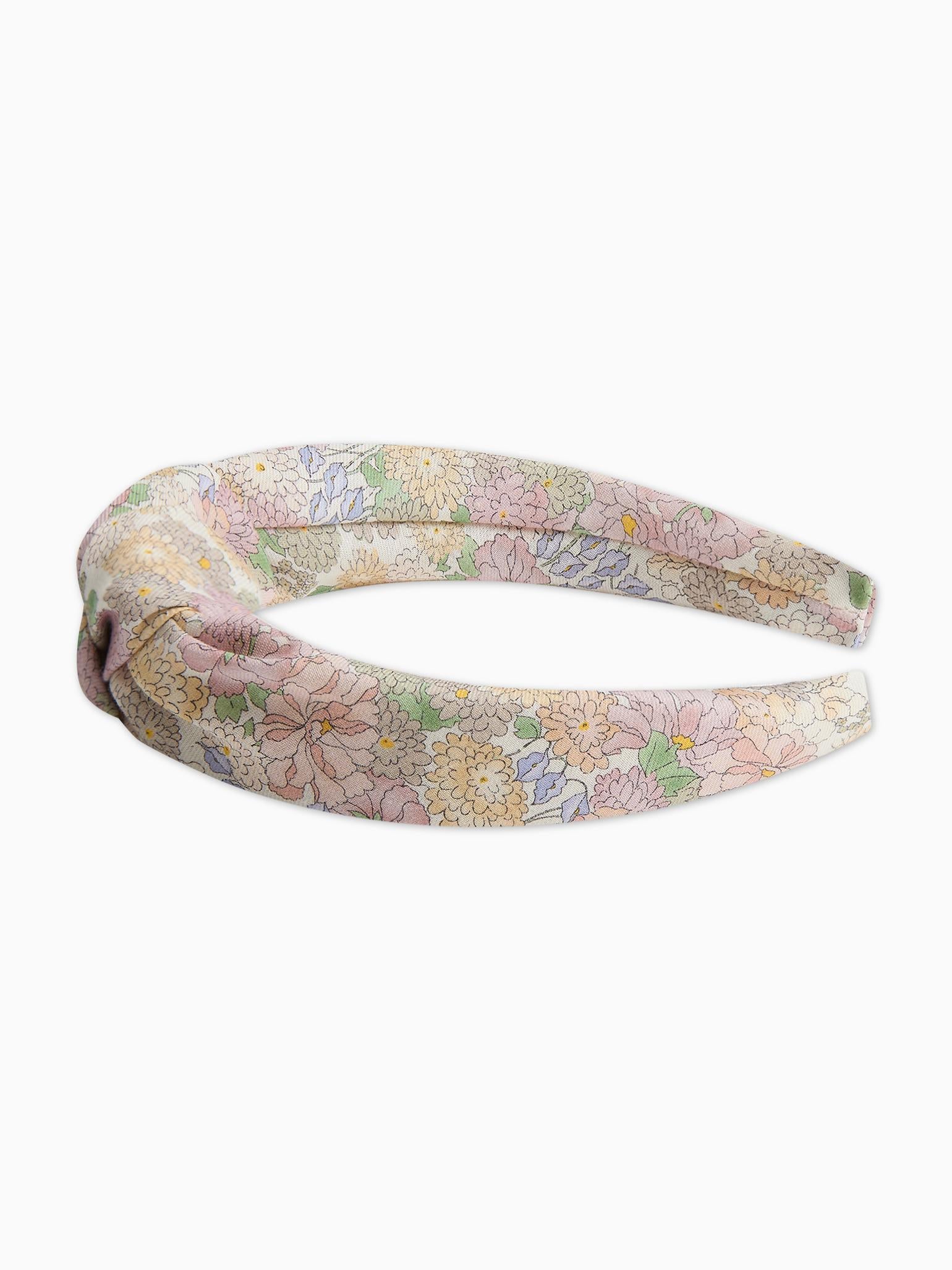 Pink Floral Girl Top Knot Headband