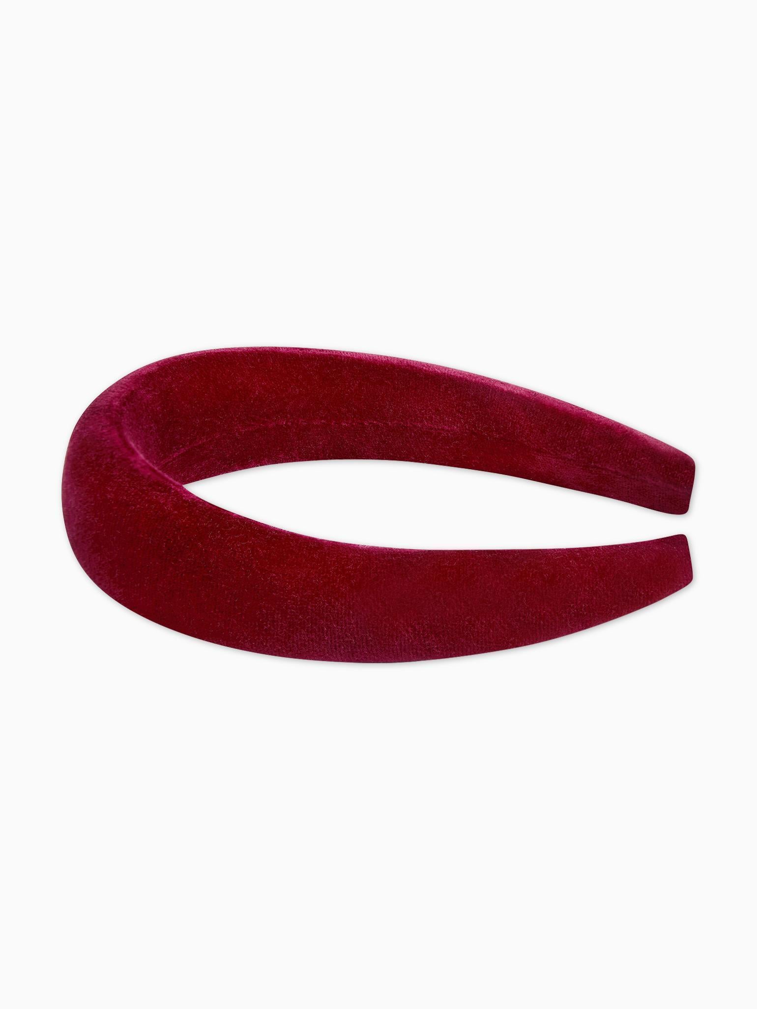 Burgundy Girl Velvet Wide Headband