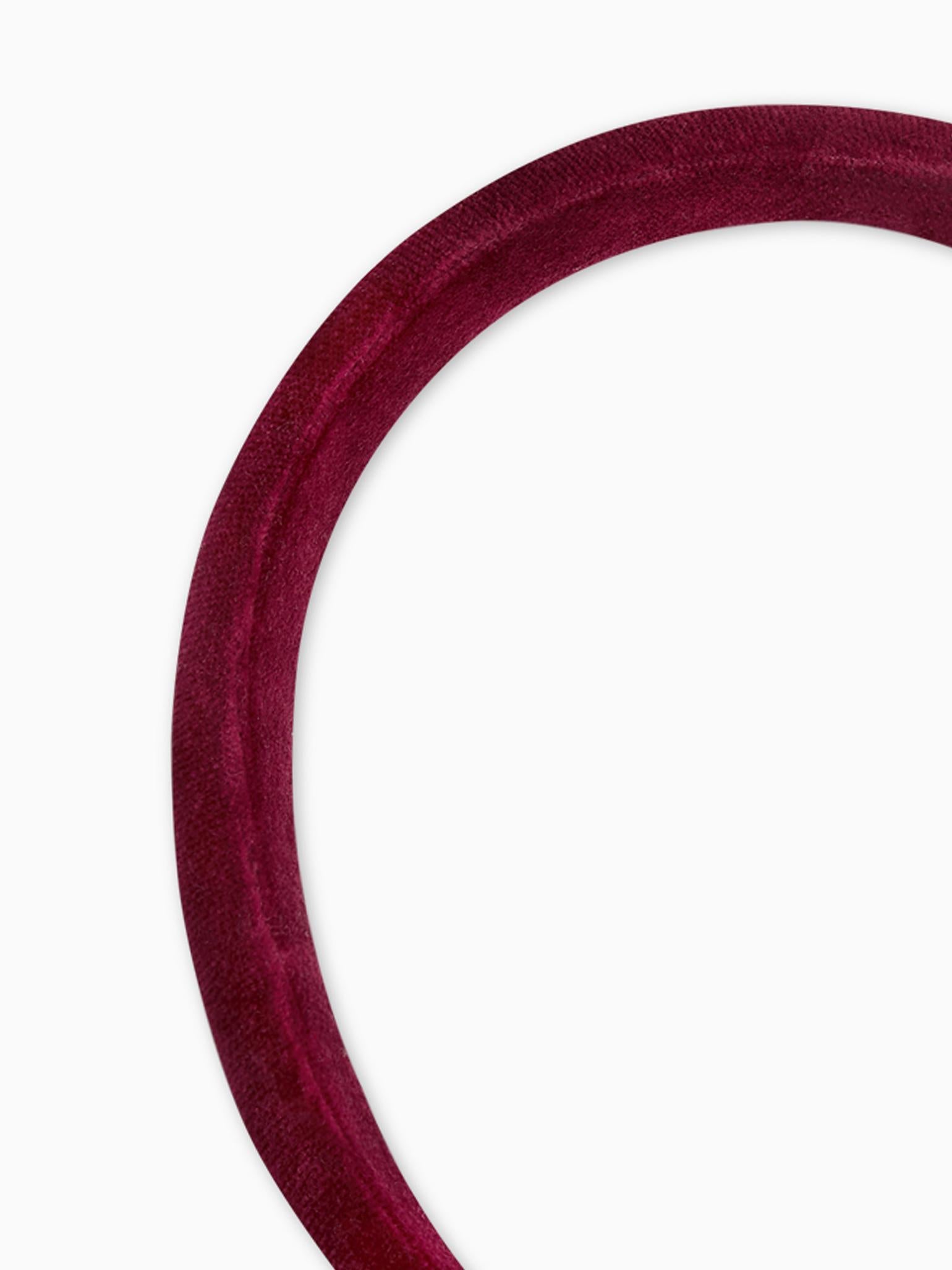 Burgundy Girl Velvet Wide Headband