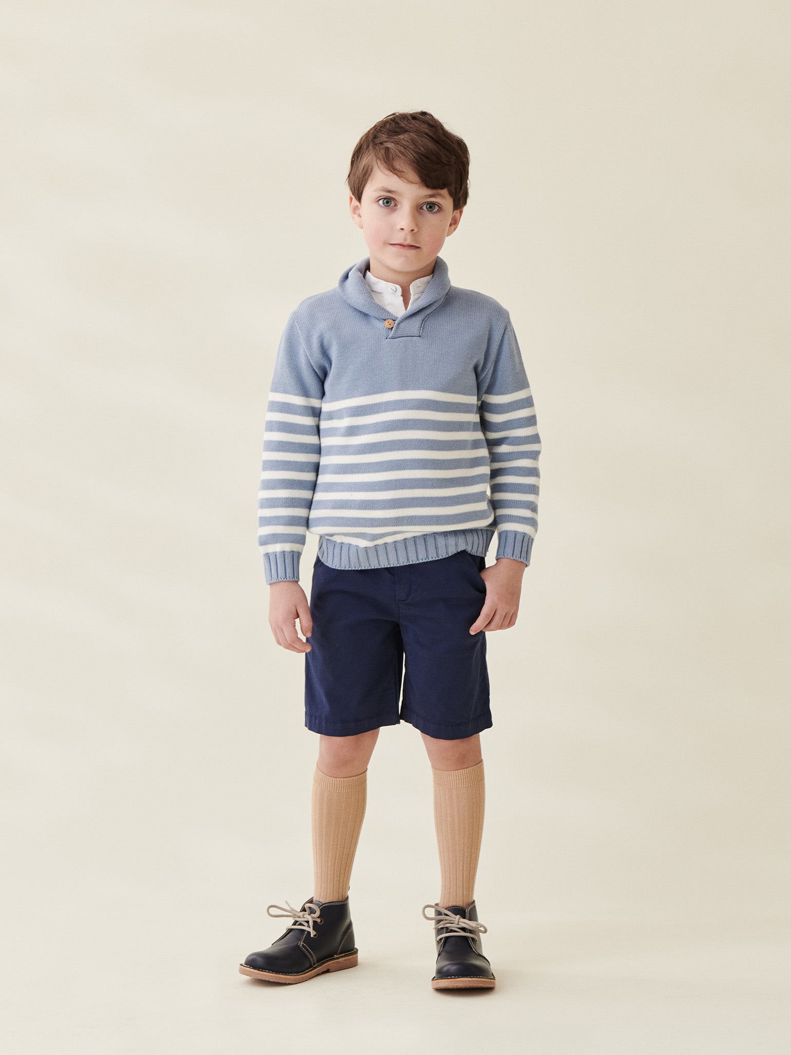 Blue Stripe Goyo Boy Cotton Jumper