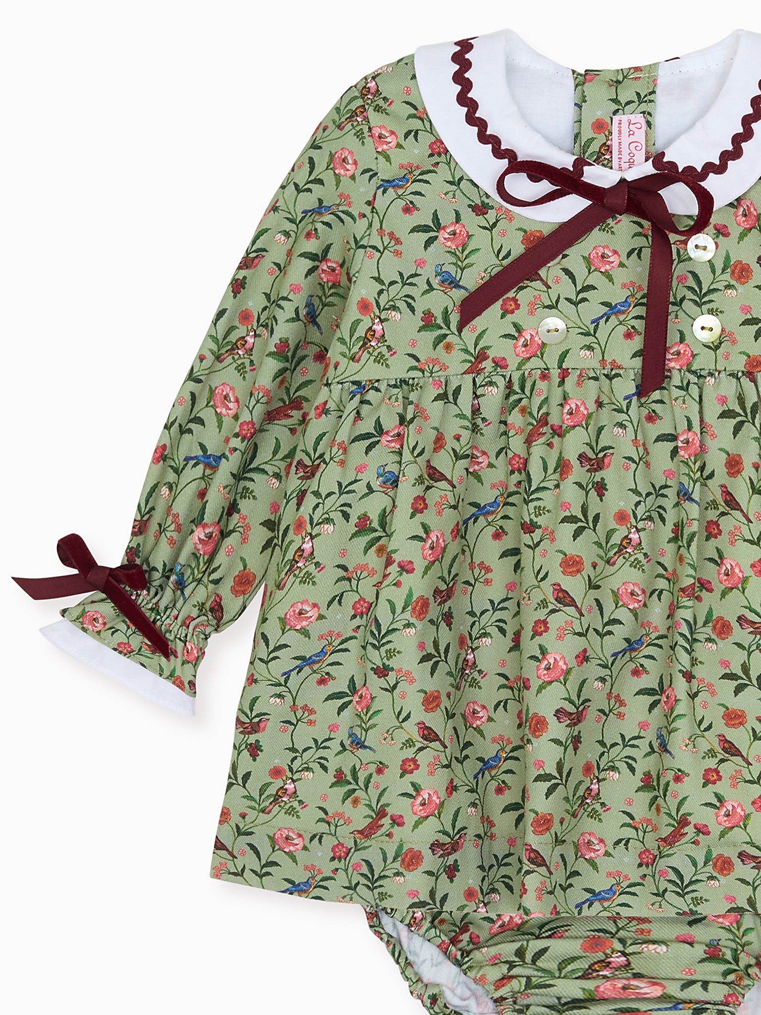 Sage Bird Floral Granada Baby Girl Set