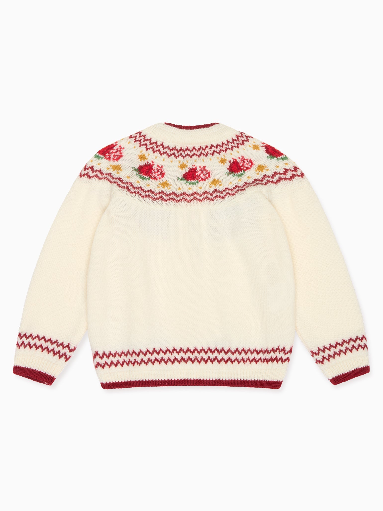 Ivory Grenada Merino Fair Isle Baby Cardigan