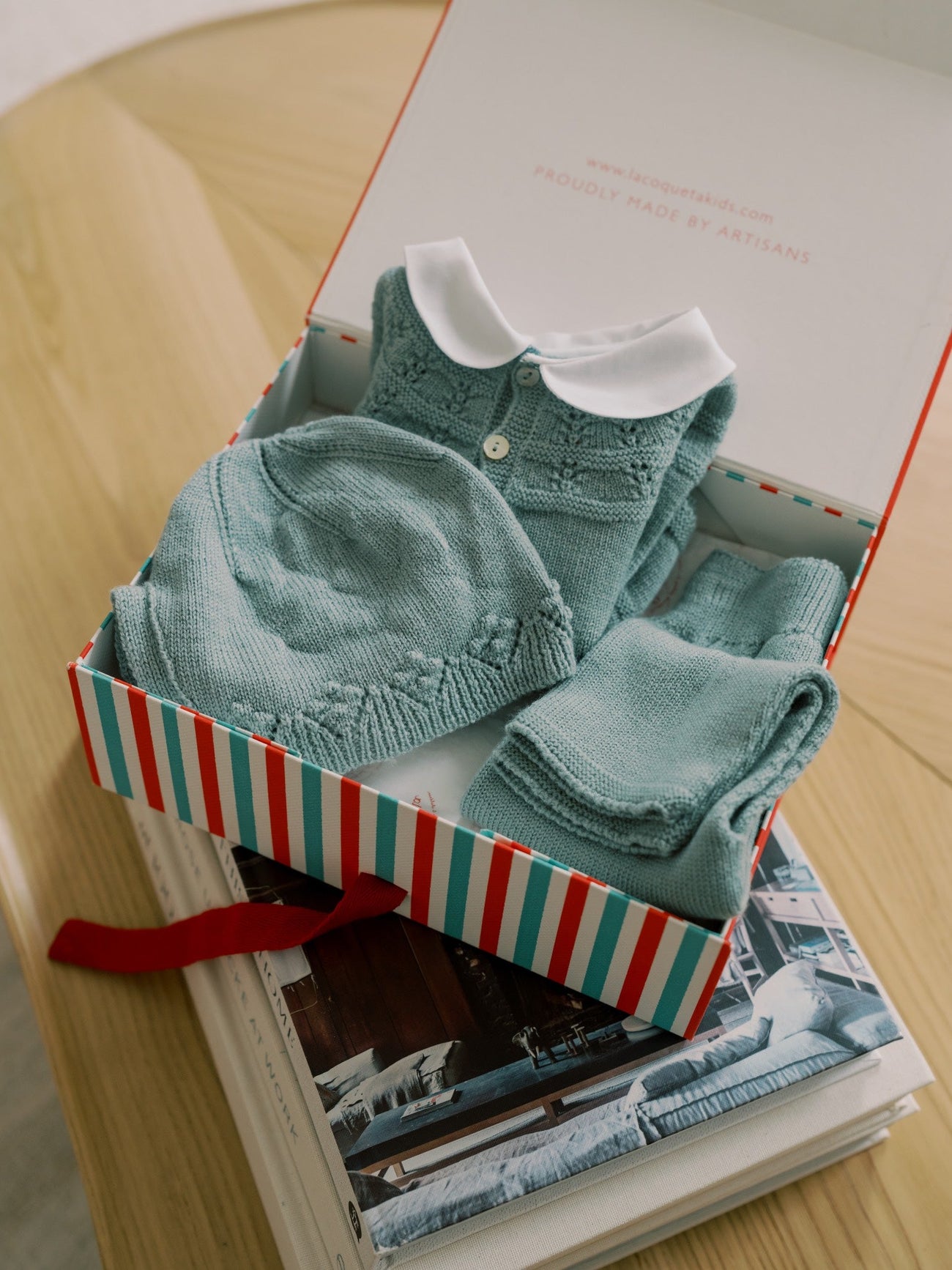 Sage Halo Merino Baby Knitted Gift Box Set