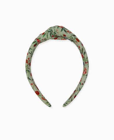 Sage Bird Floral Girl Top Knot Hairband