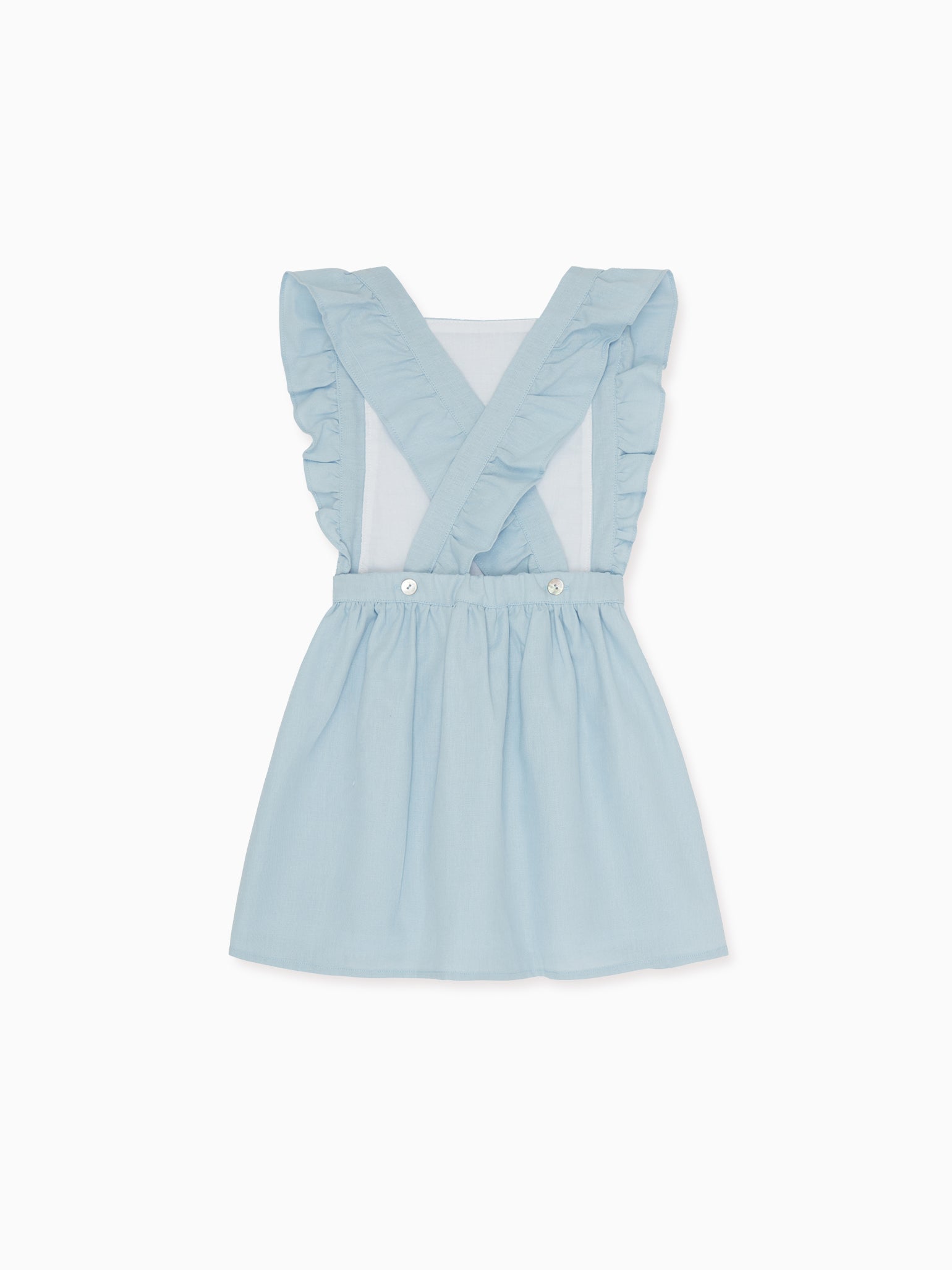 Light Blue Hebe Girl Linen Mix Skirt