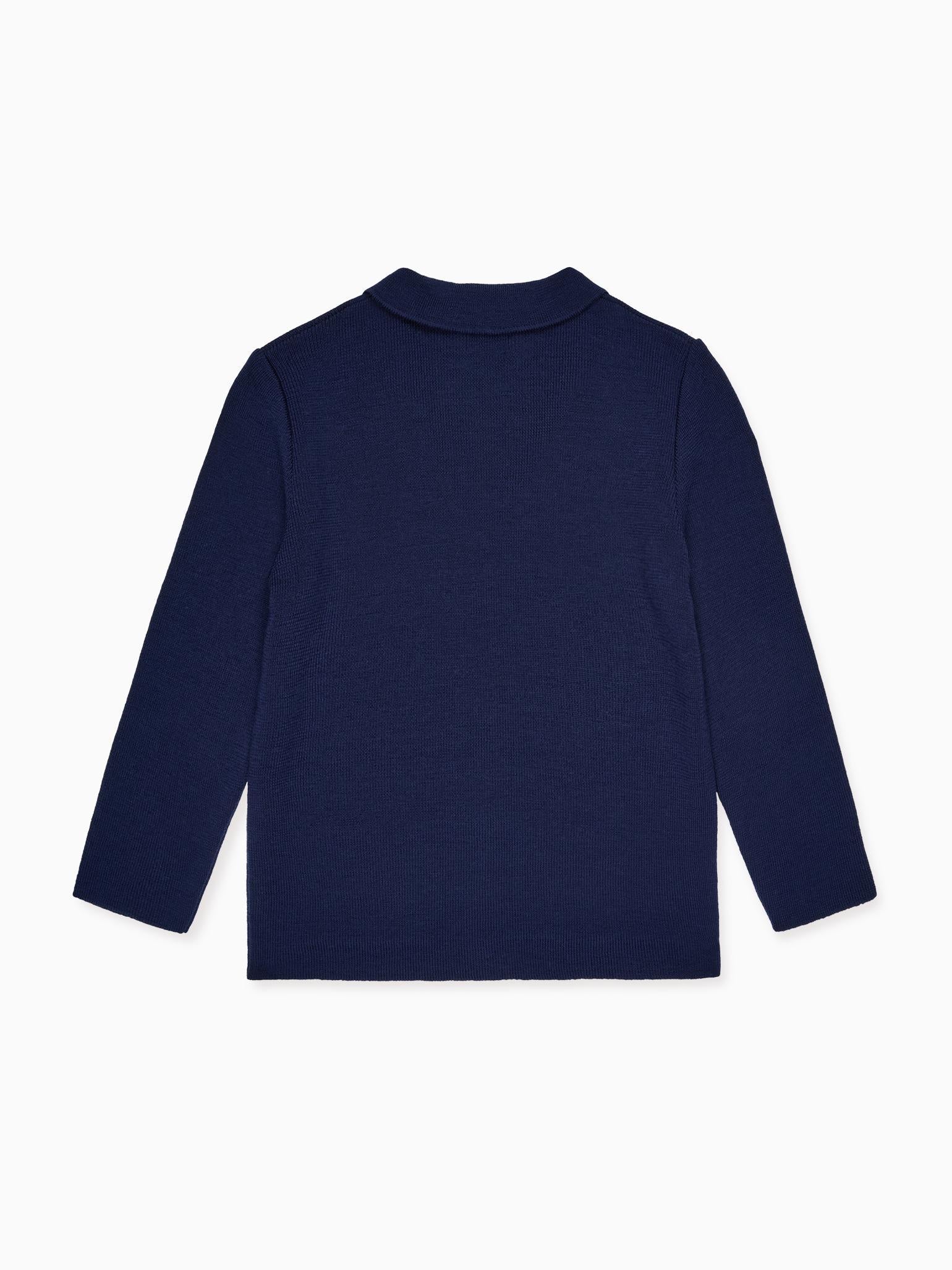 Navy Hector Merino Boy Cardigan