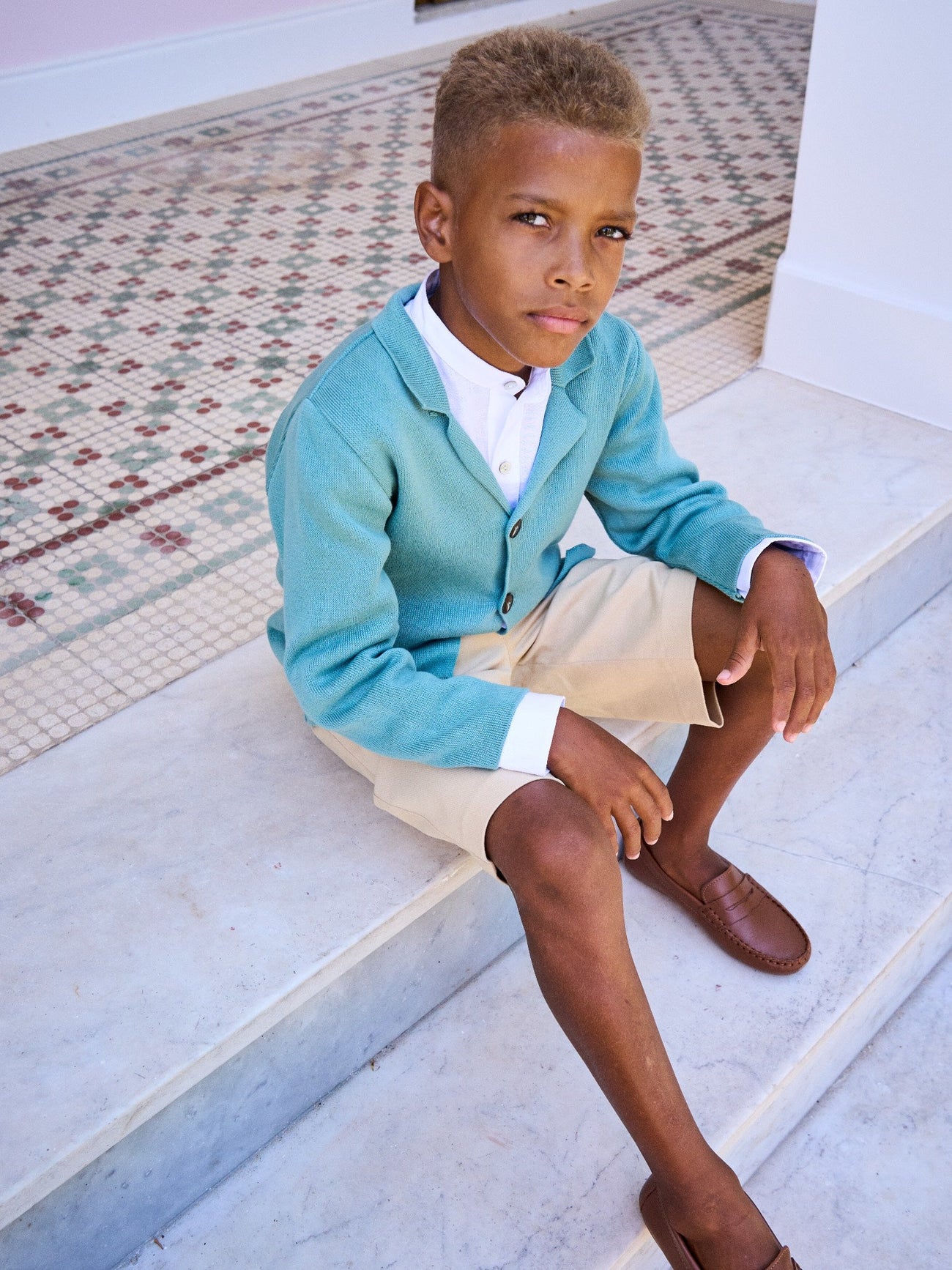 Sage Hector Cotton Boy Cardigan