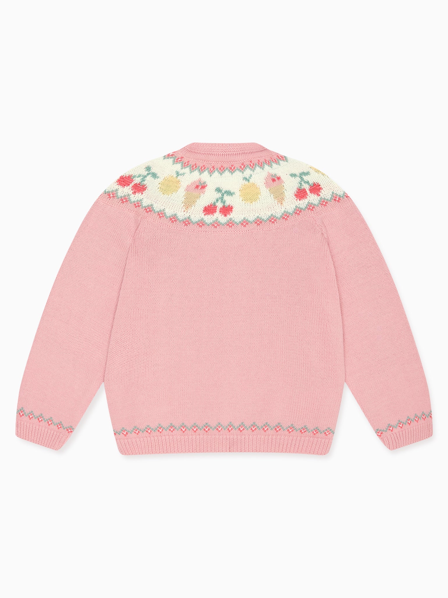 Dusty Pink Helado Cotton Baby Girl Cardigan