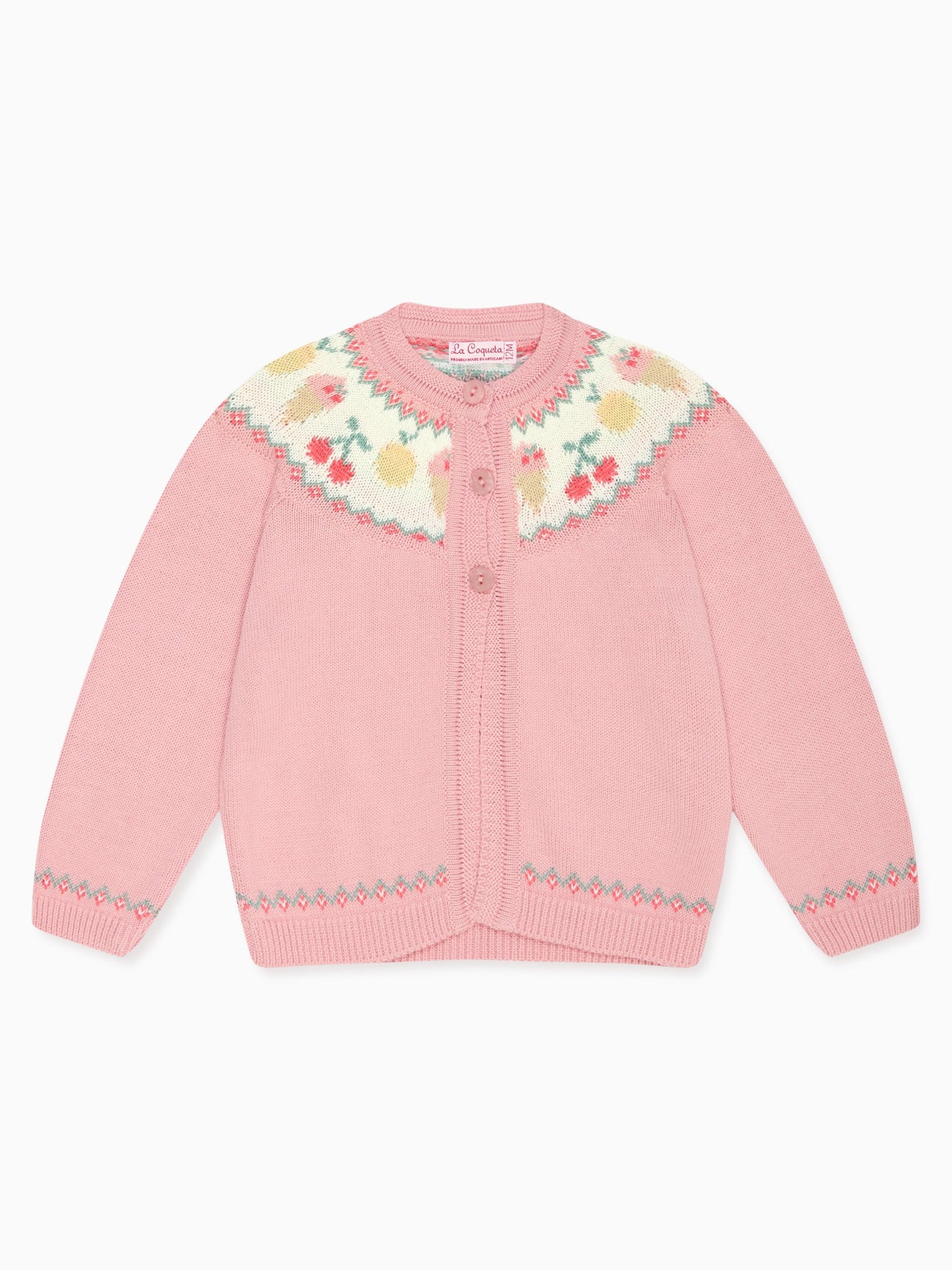 Dusty Pink Helado Cotton Baby Cardigan